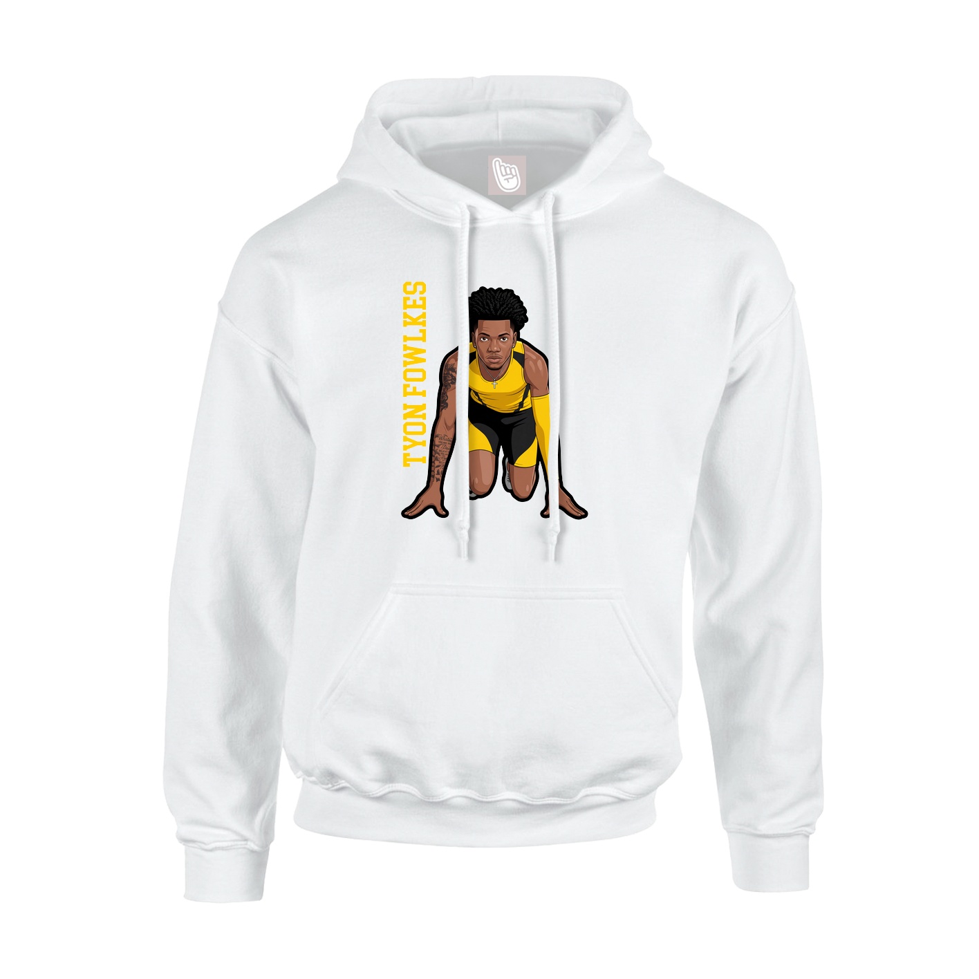 Youth Hoodie — Name Vertical in White