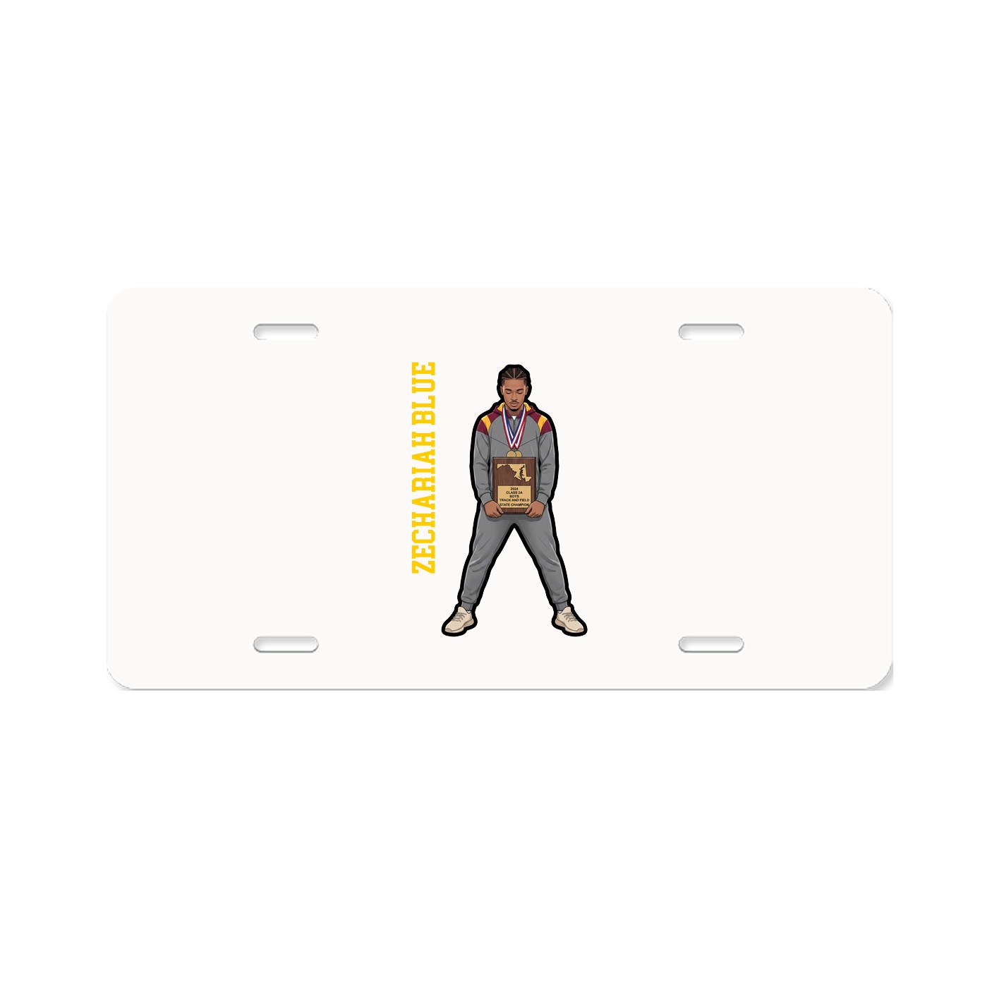 License Plate — Name Vertical in Classic