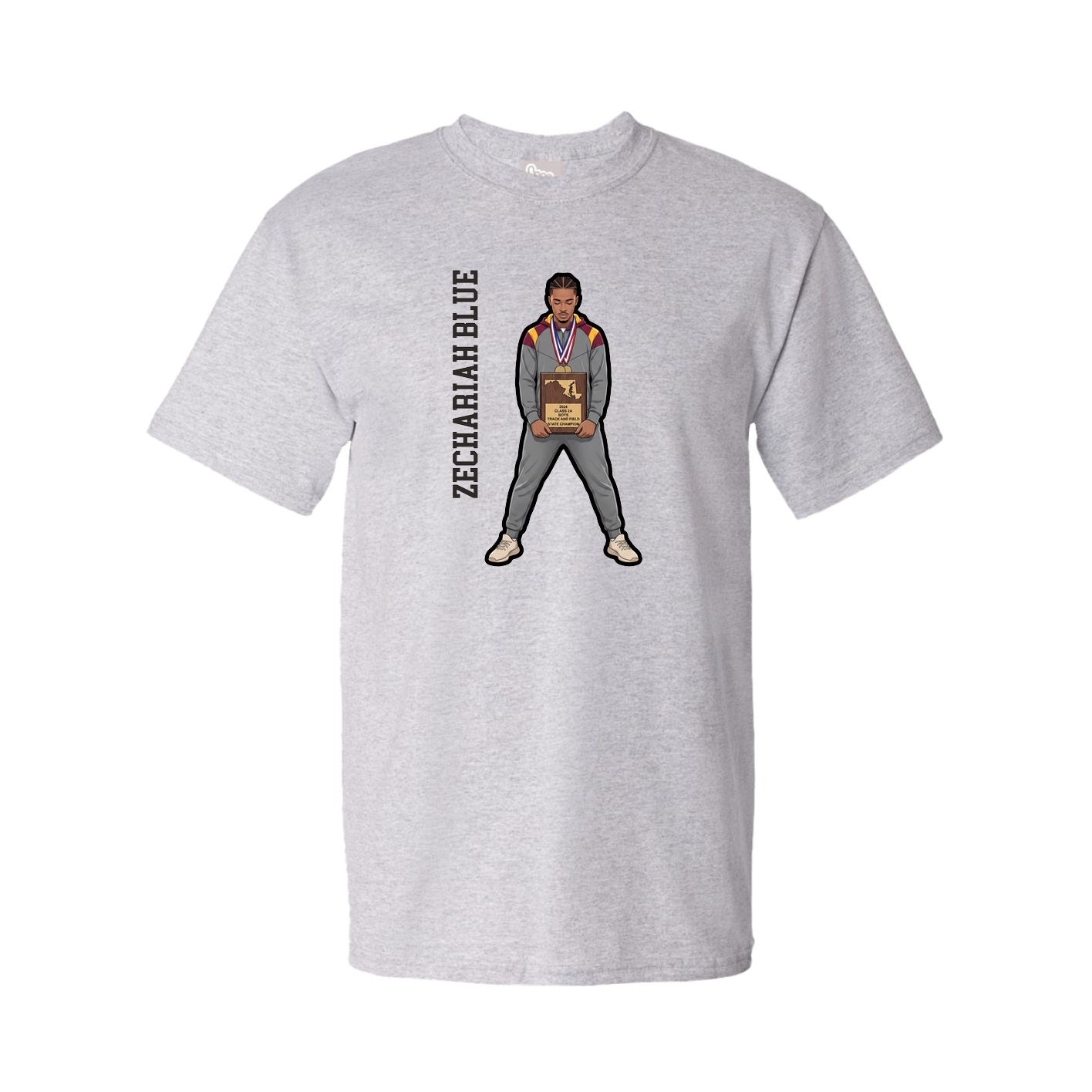 Tee — Name Vertical in Grey