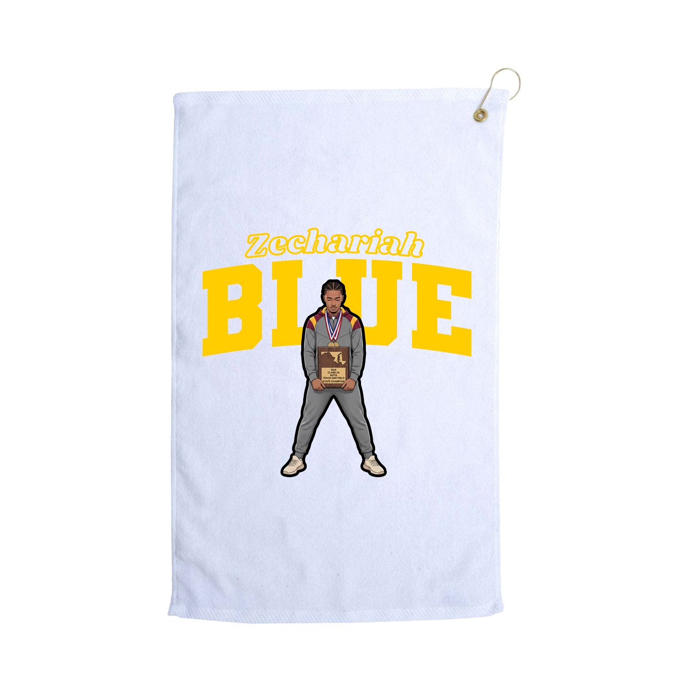 Golf Towel — Name Arch in White