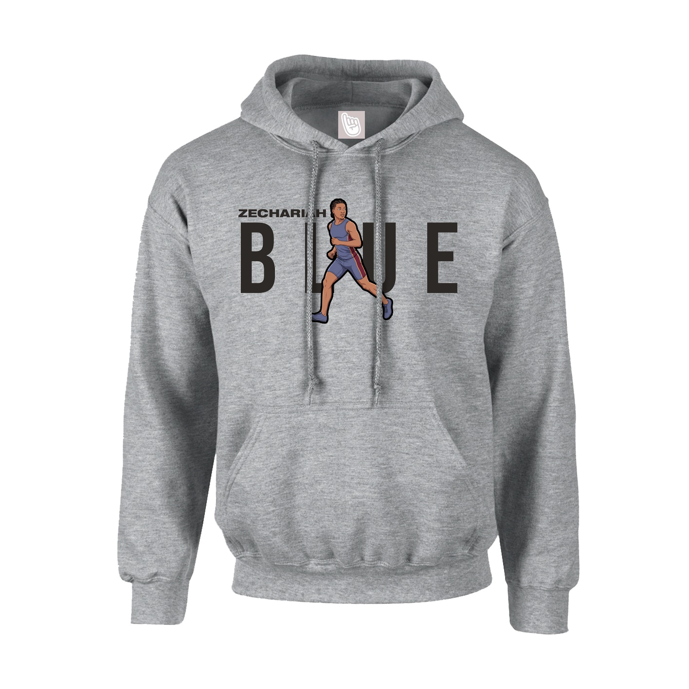 Youth Hoodie — Player Name in Grey