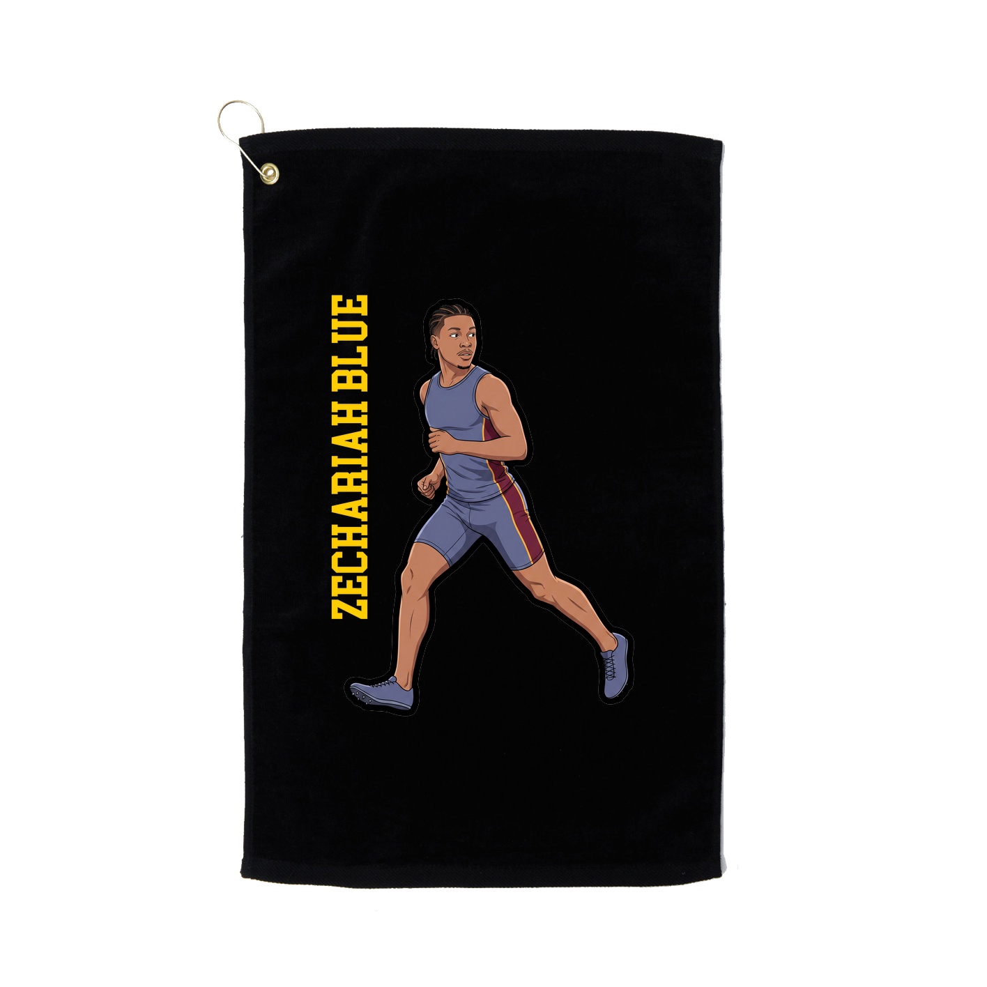 Golf Towel — Name Vertical in Black