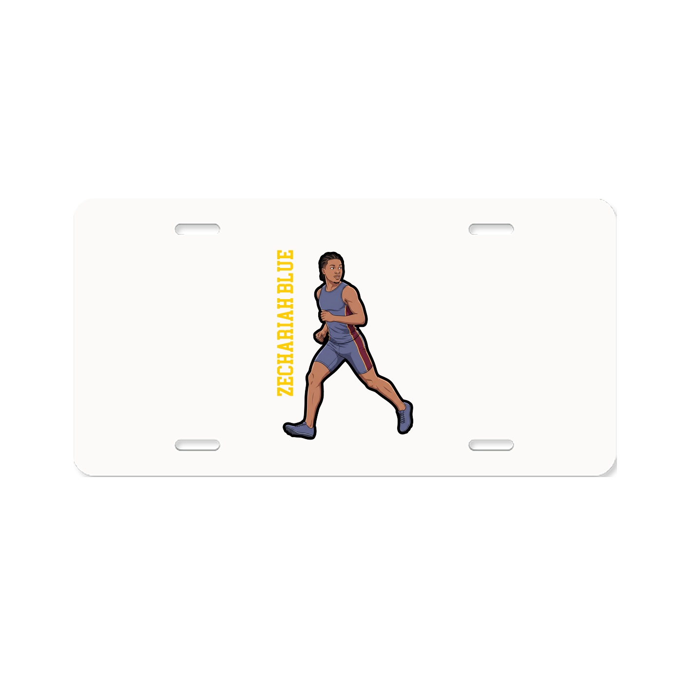 License Plate — Name Vertical in Classic
