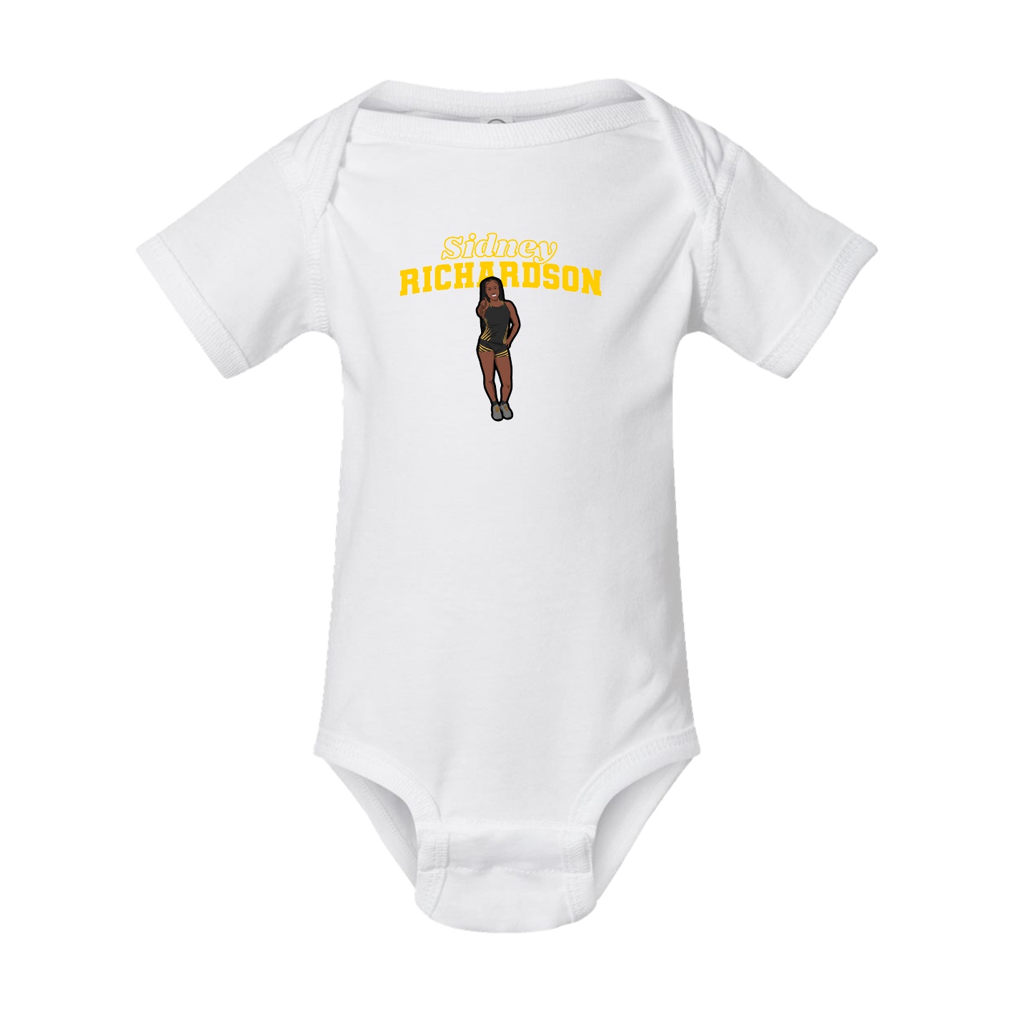 Baby Onesie — Name Arch in White