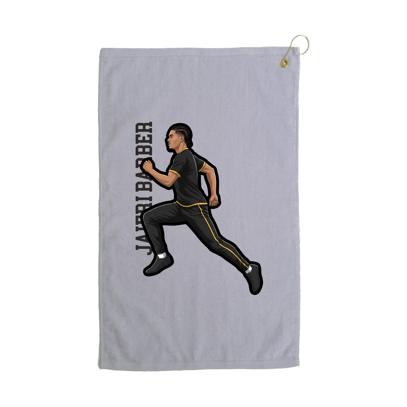 Golf Towel — Name Vertical in Grey