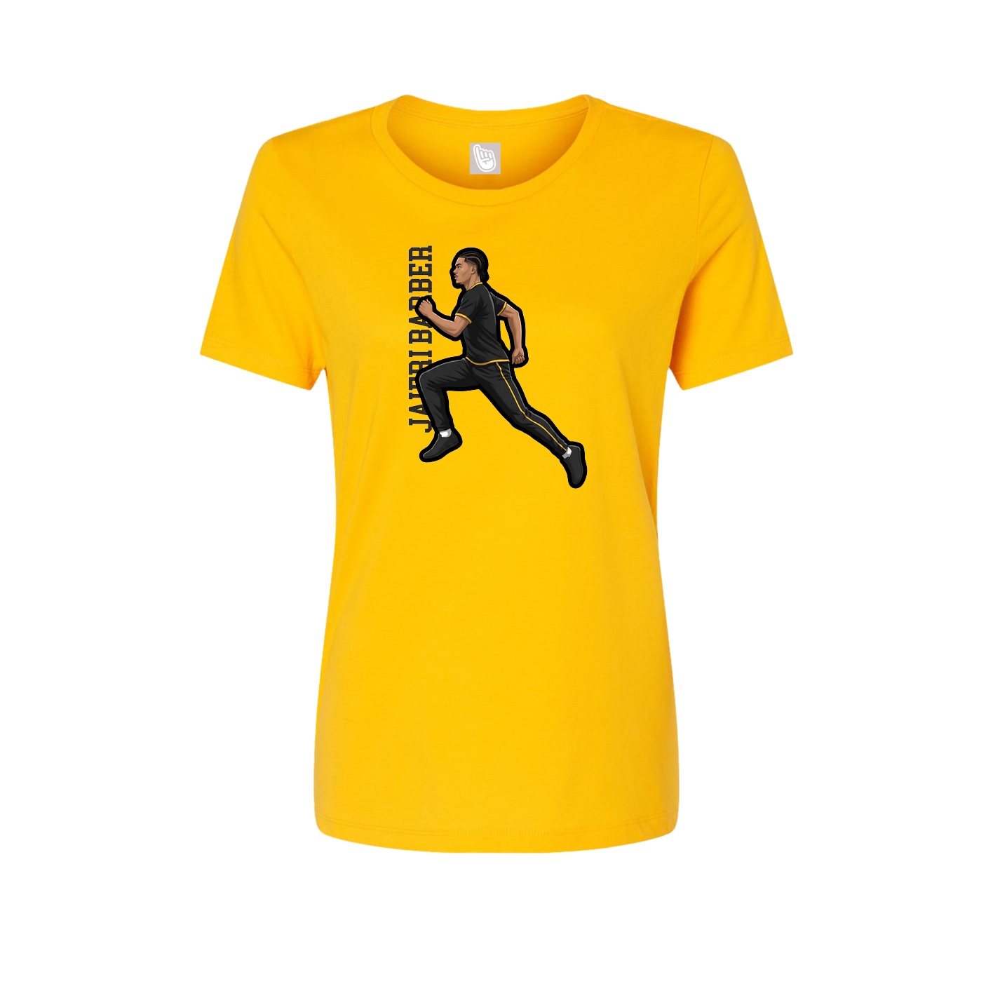 Fitted Women's Tee — Name Vertical in Gold