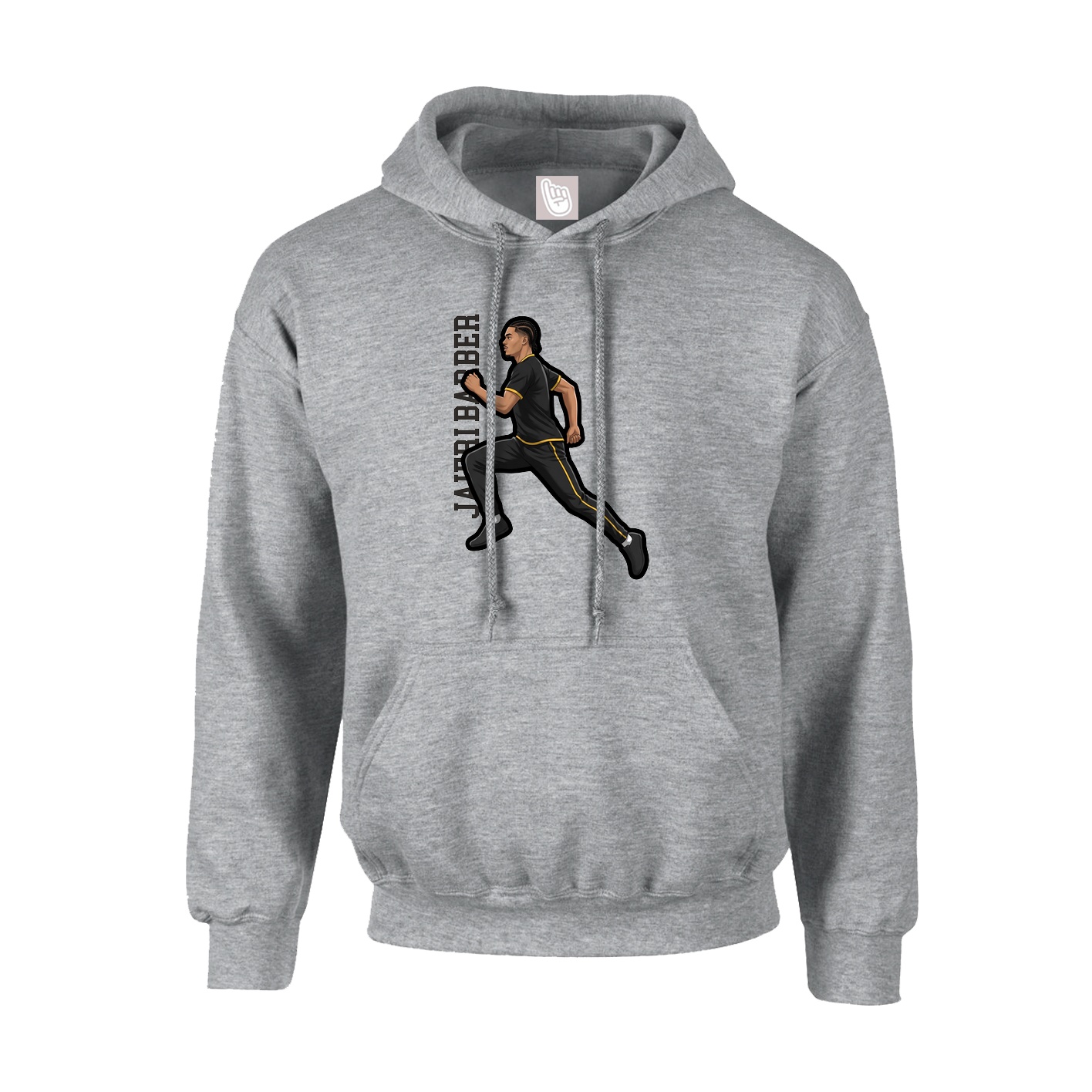 Hoodie — Name Vertical in Grey
