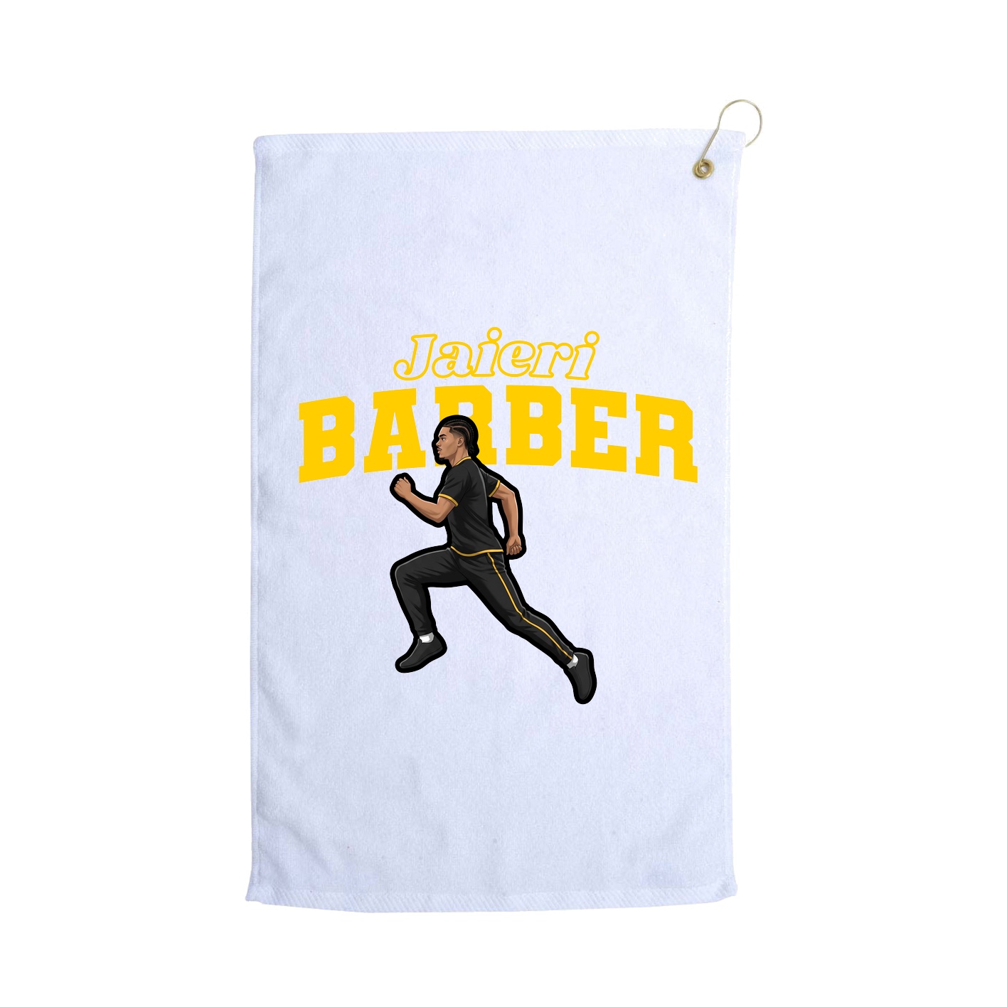 Golf Towel — Name Arch in White
