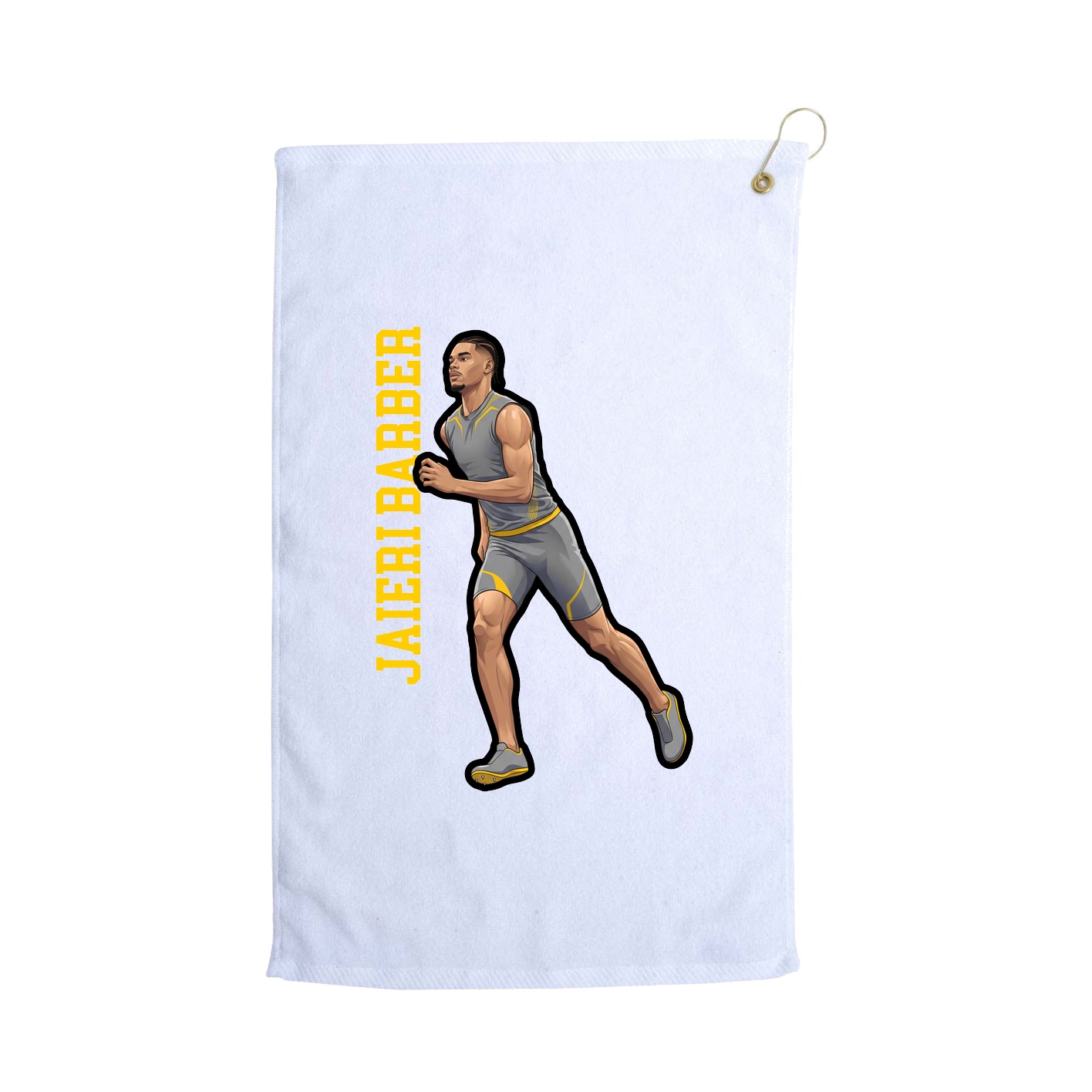 Golf Towel — Name Vertical in White
