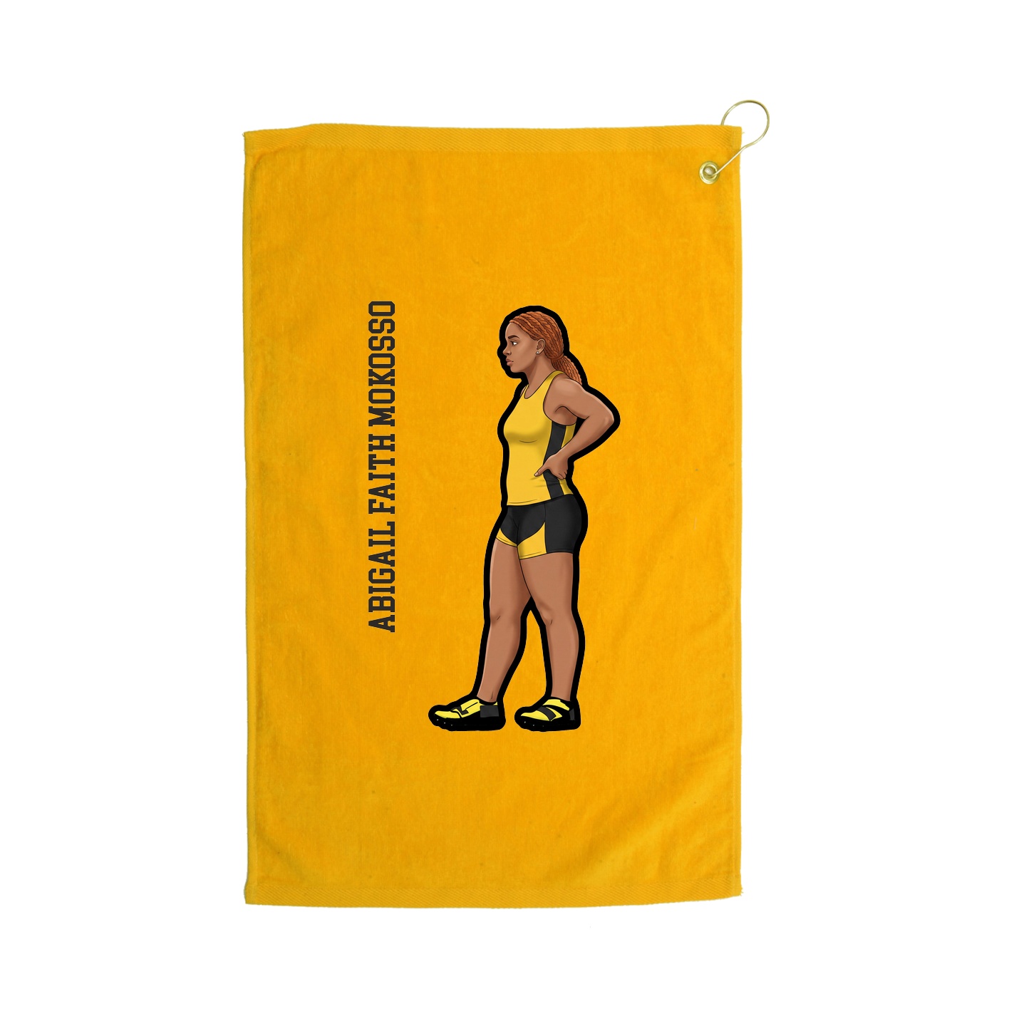Golf Towel — Name Vertical in Gold
