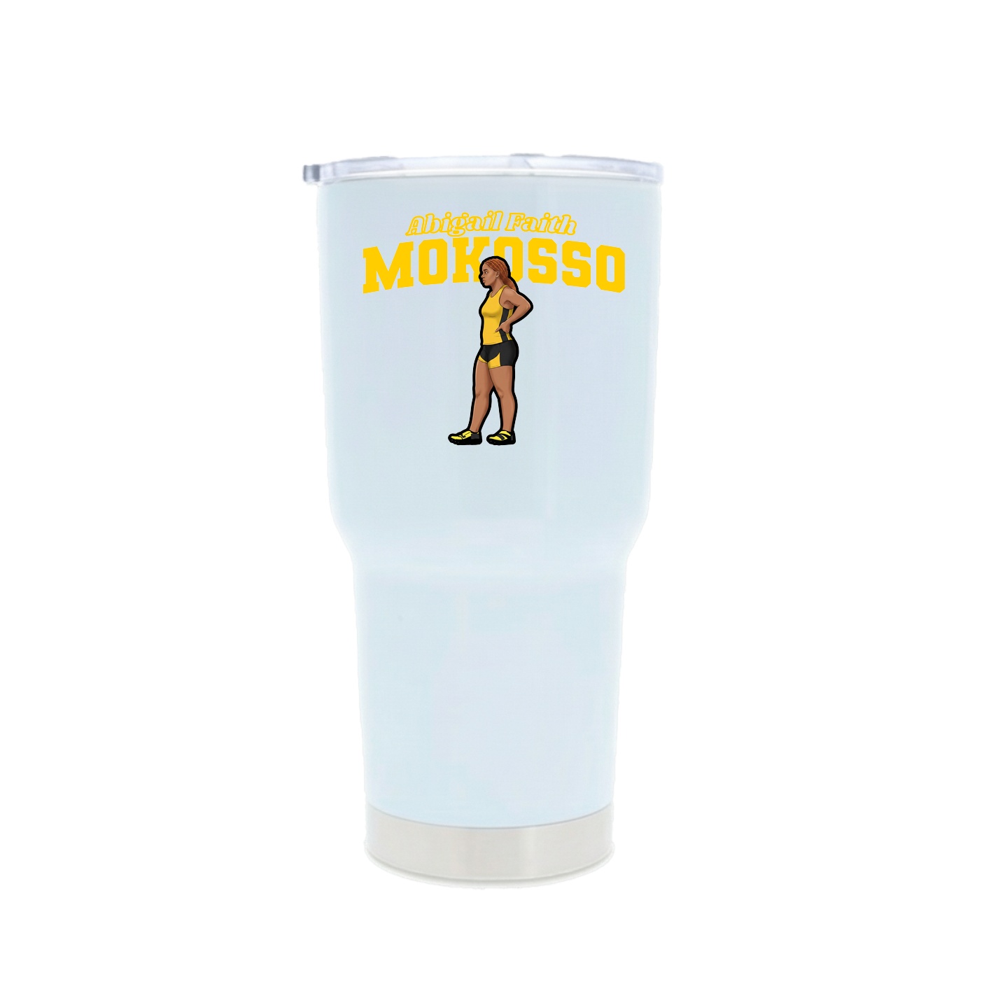 30oz Stainless Steel Tumbler — Name Arch in White