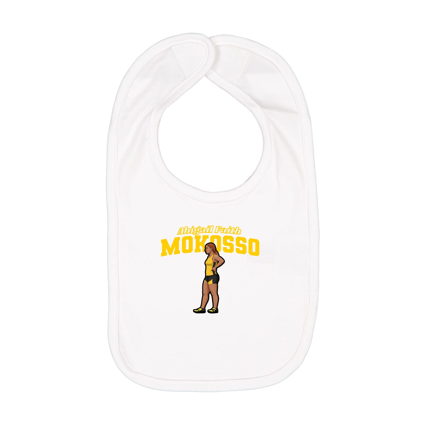 Infant Bib — Name Arch in White