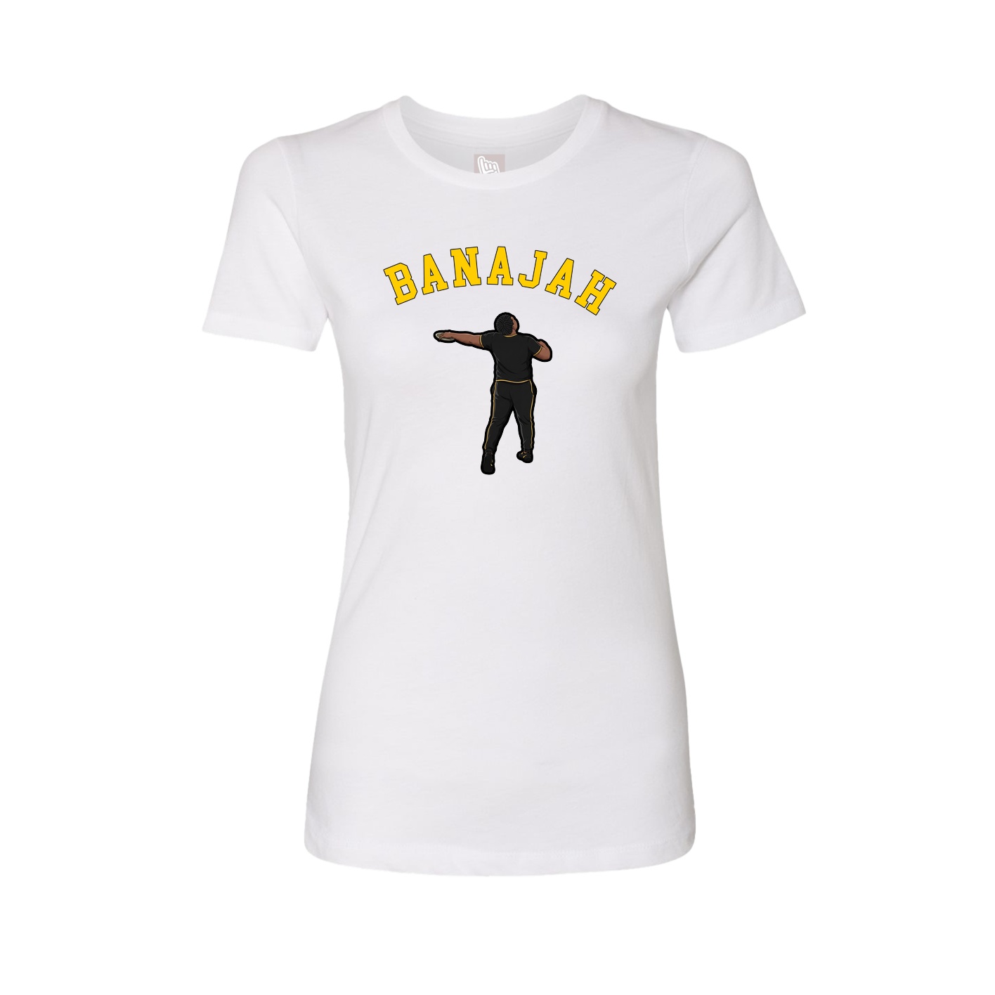 Fitted Women's Tee — Shirsey Arch in White
