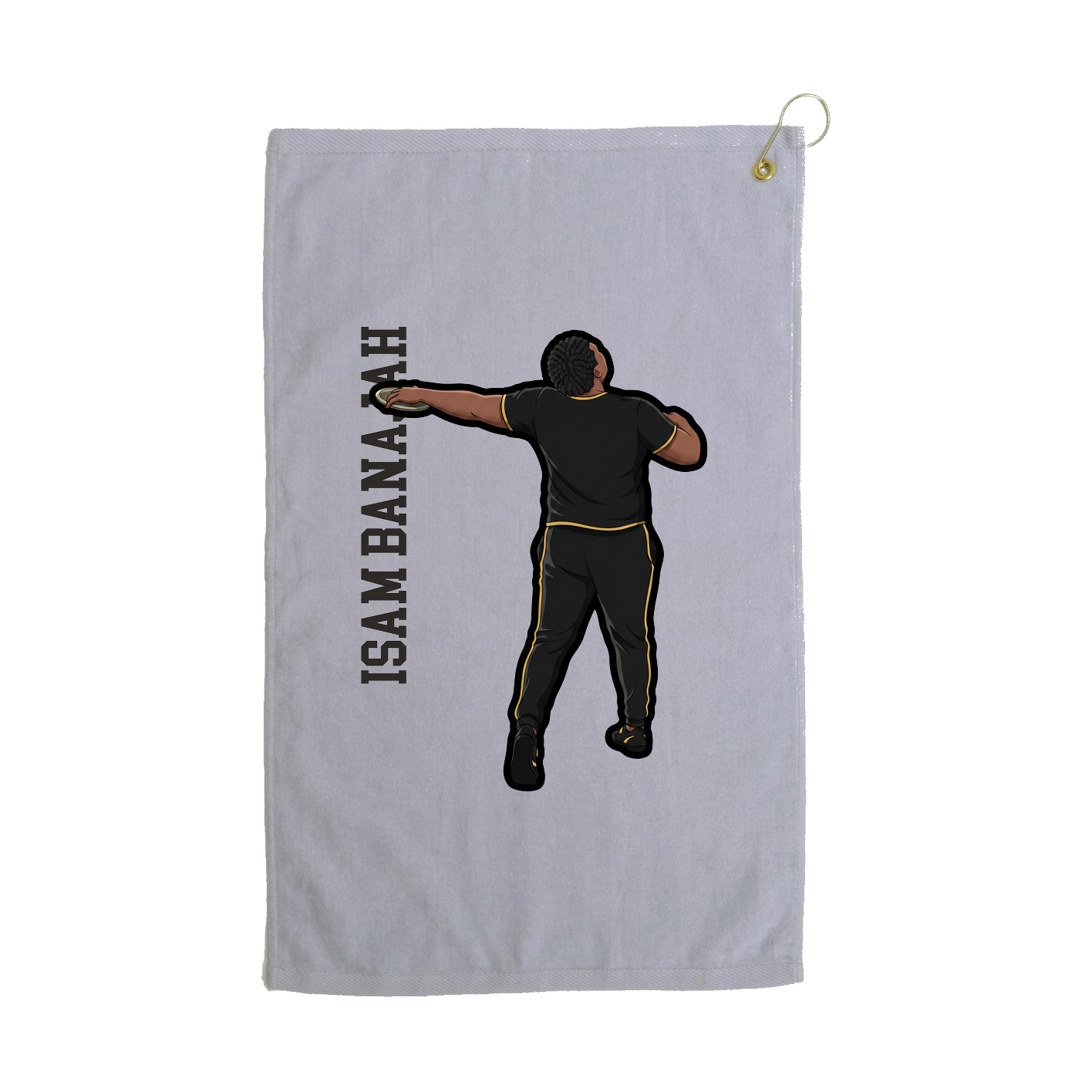 Golf Towel — Name Vertical in Grey