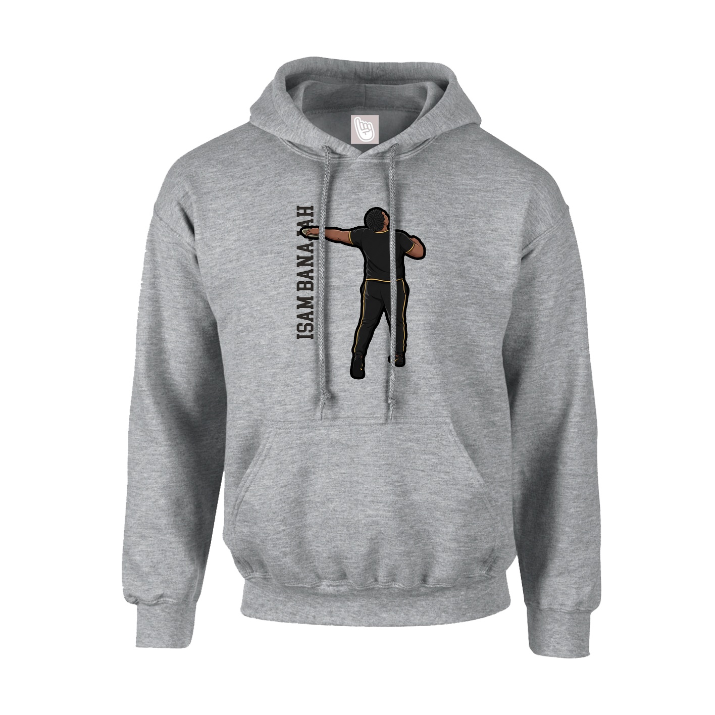 Hoodie — Name Vertical in Grey