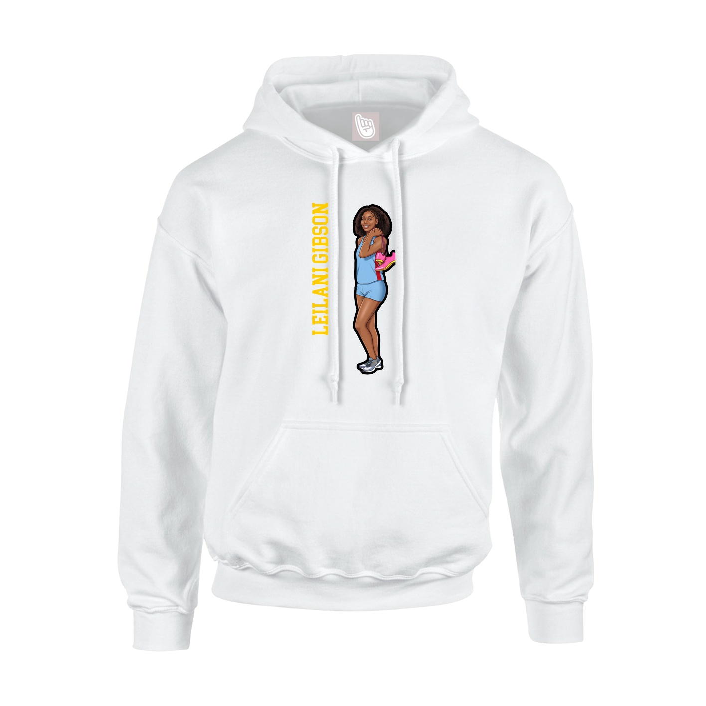 Hoodie — Name Vertical in White