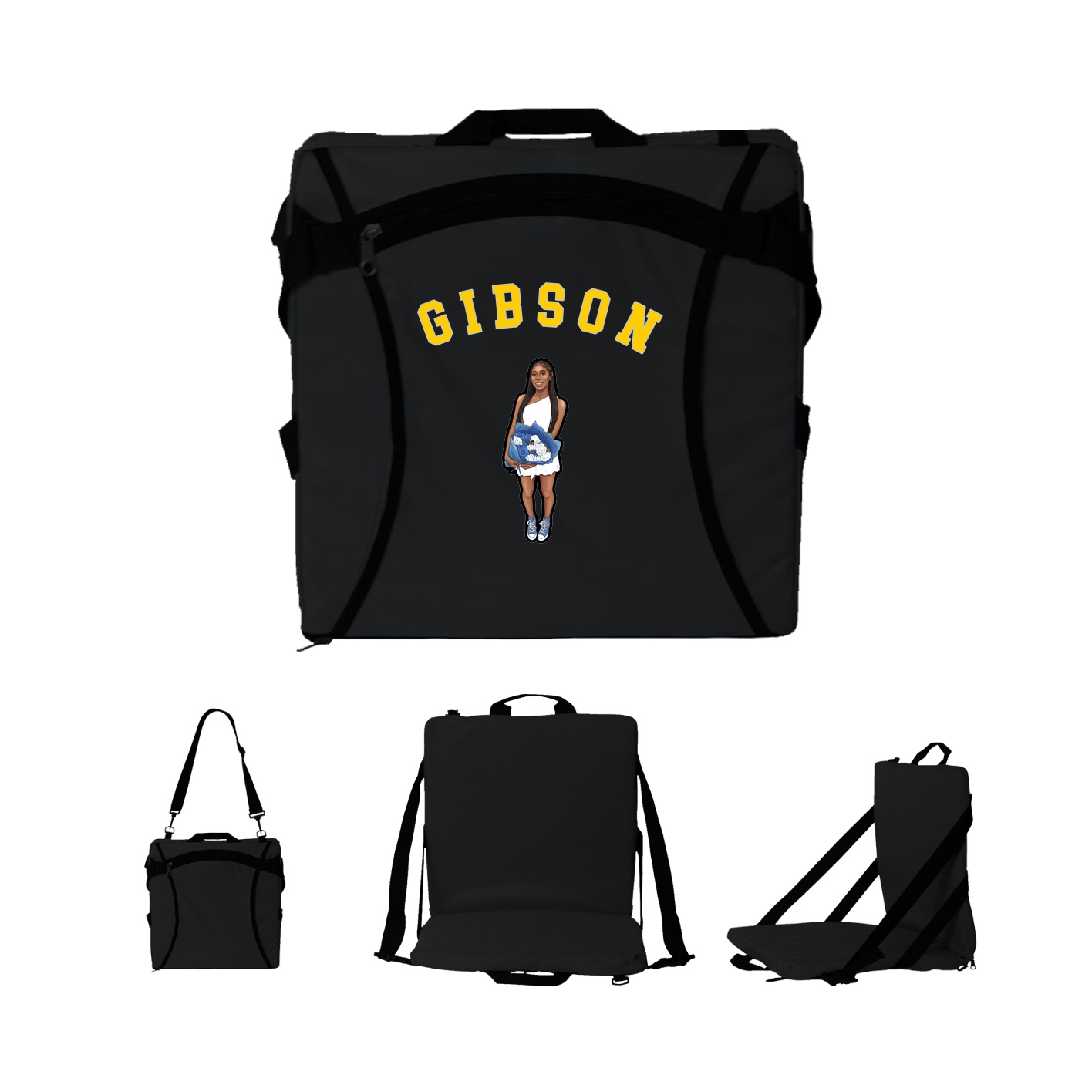 Folding Stadium Seat — Shirsey Arch in Black