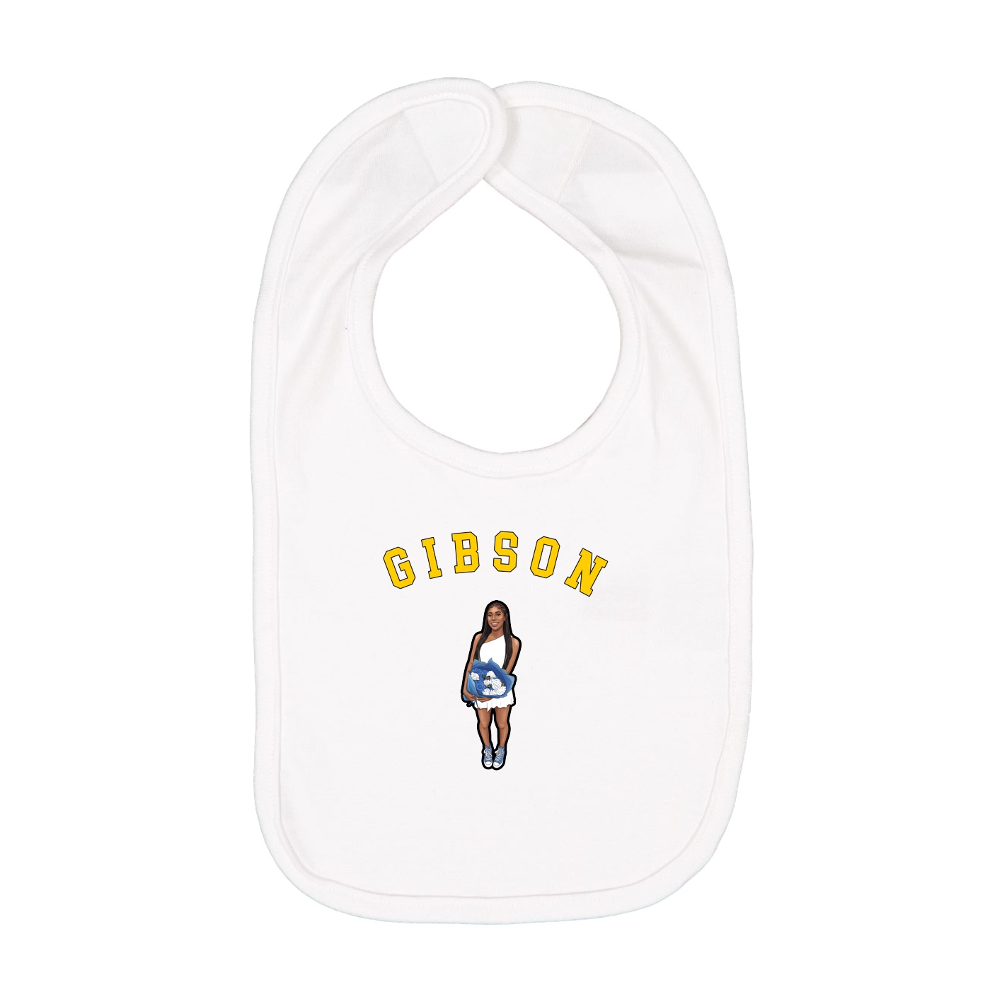 Infant Bib — Shirsey Arch in White