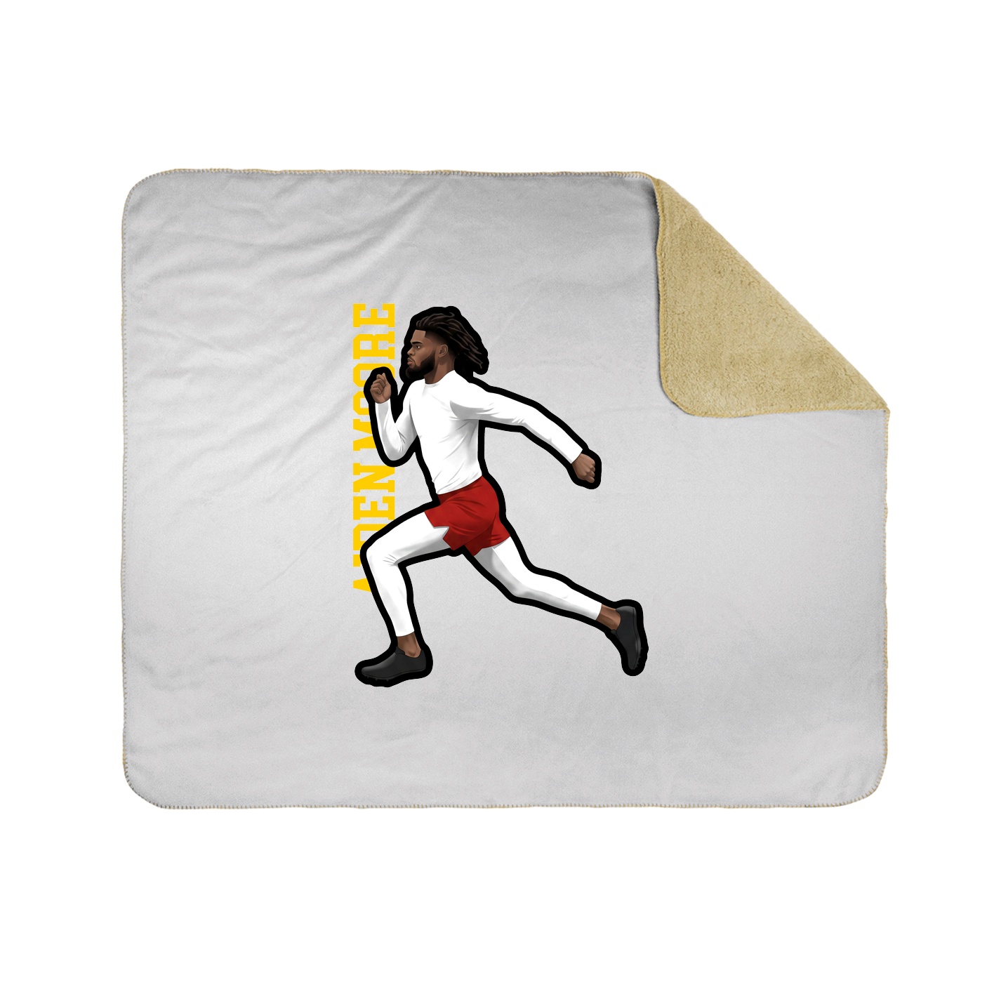 Throw Blanket — Name Vertical in White