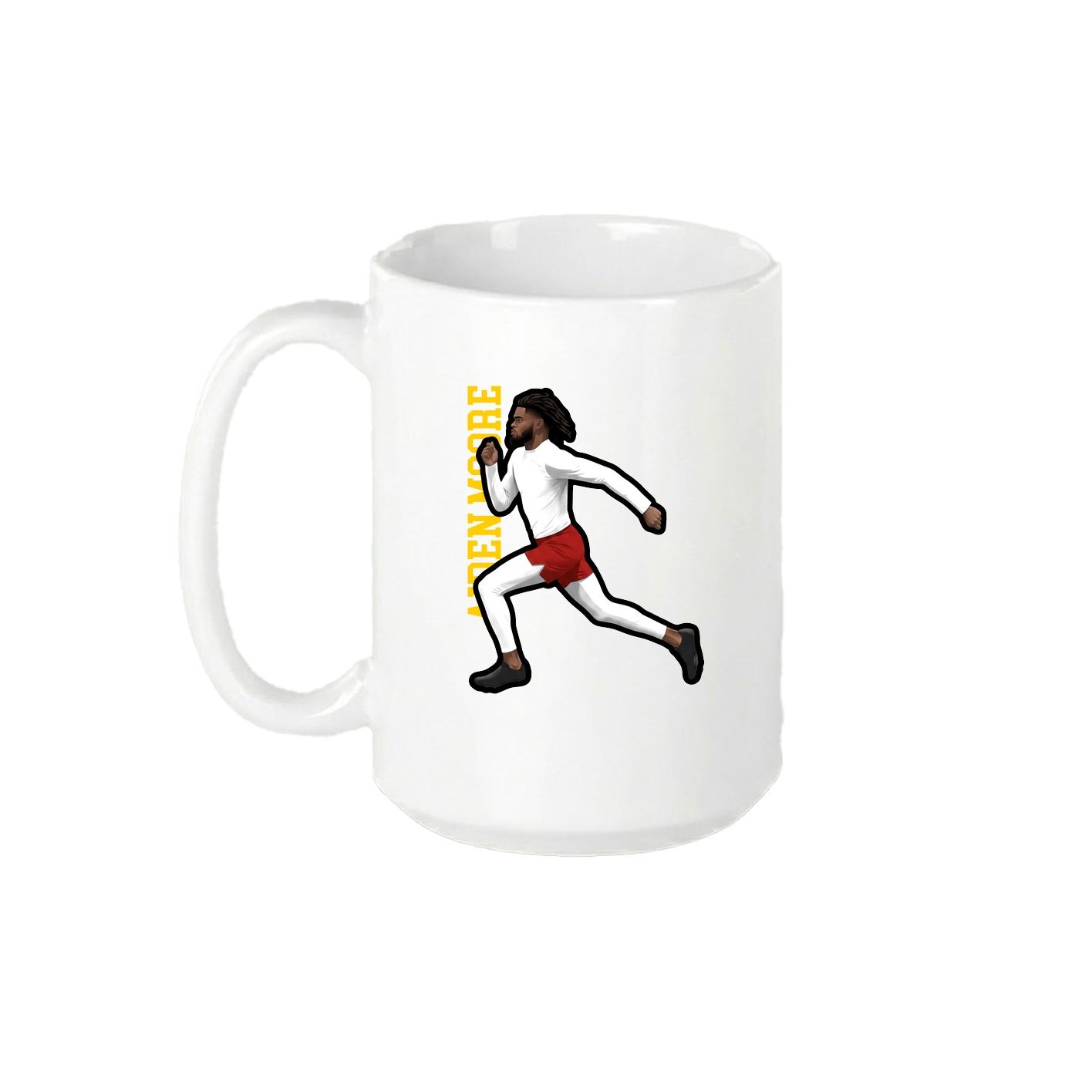 15oz Coffee Mug — Name Vertical in White