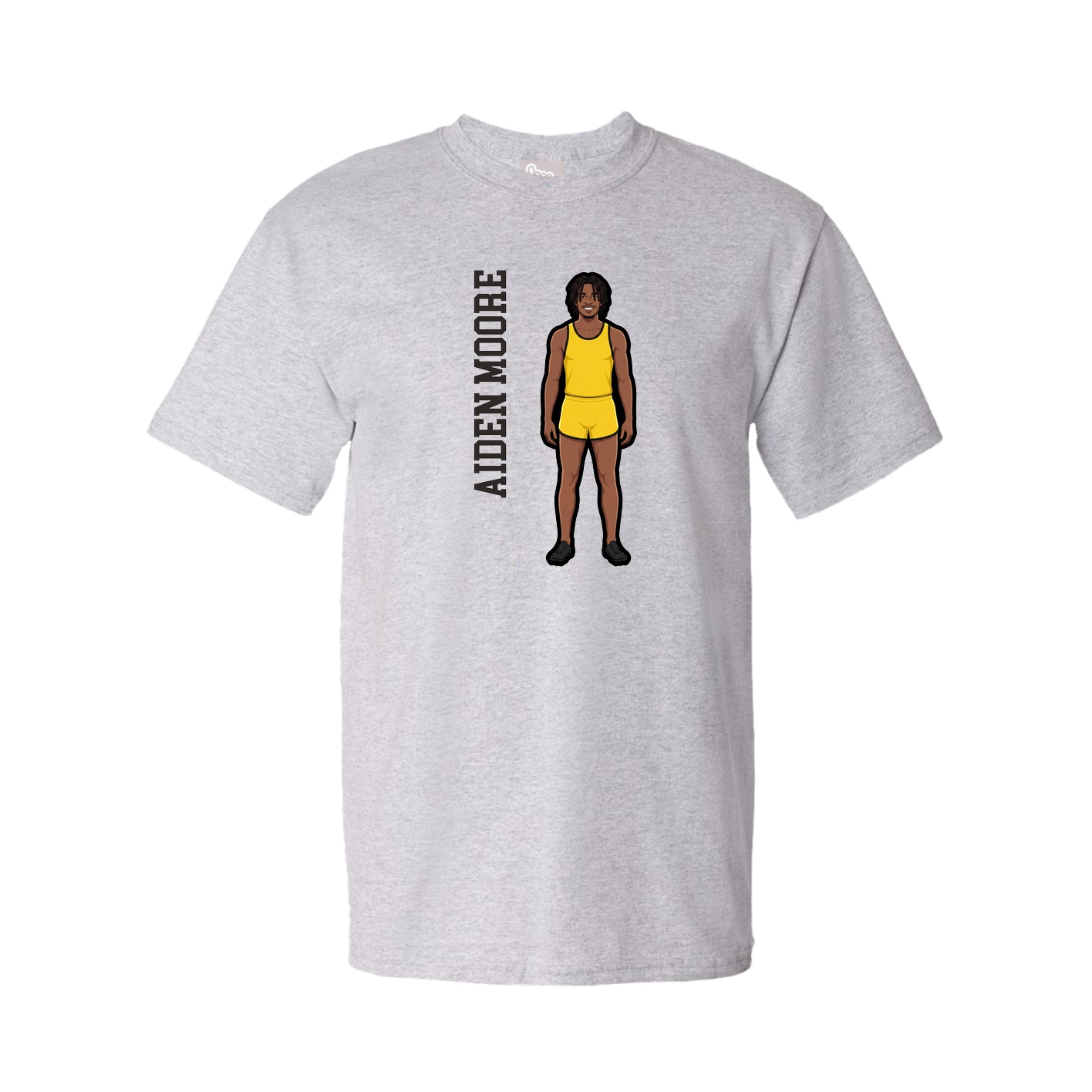 Tee — Name Vertical in Grey