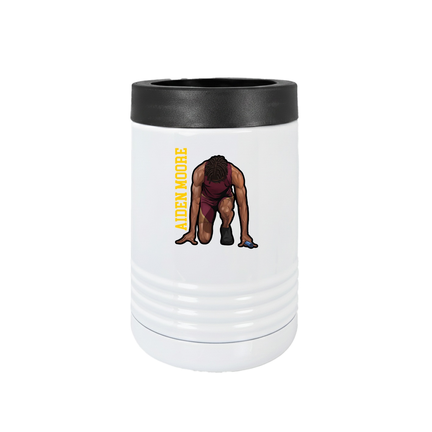 Beverage Holder — Name Vertical in White