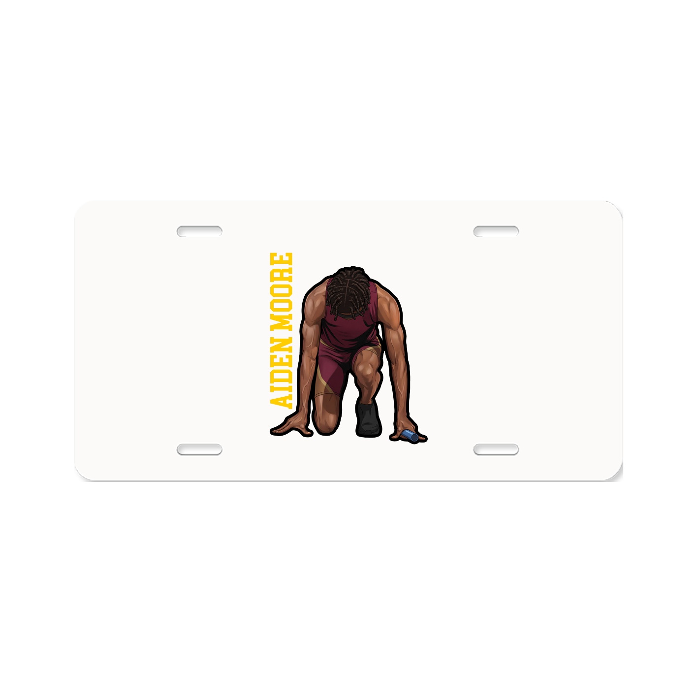 License Plate — Name Vertical in Classic