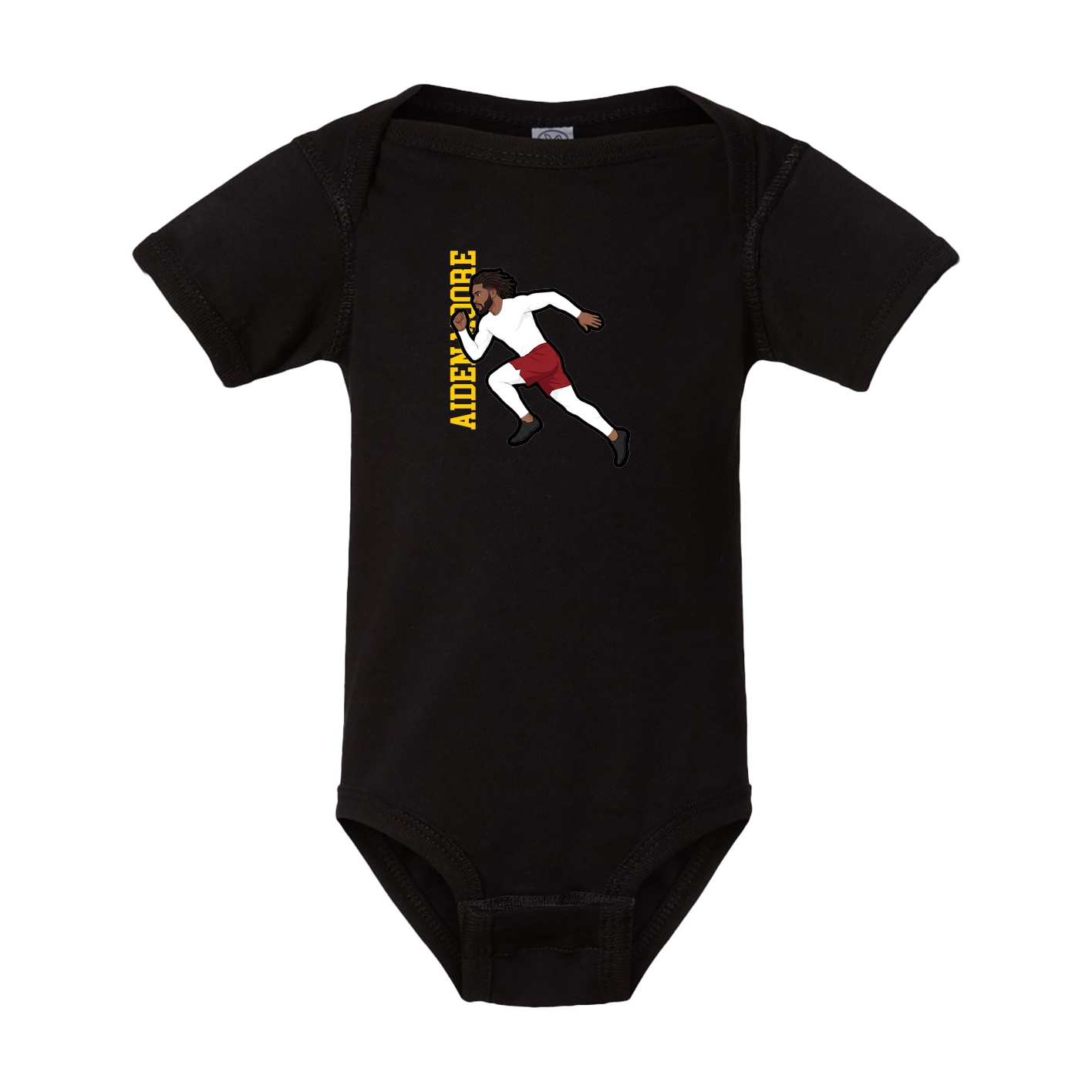 Baby Onesie — Name Vertical in Black
