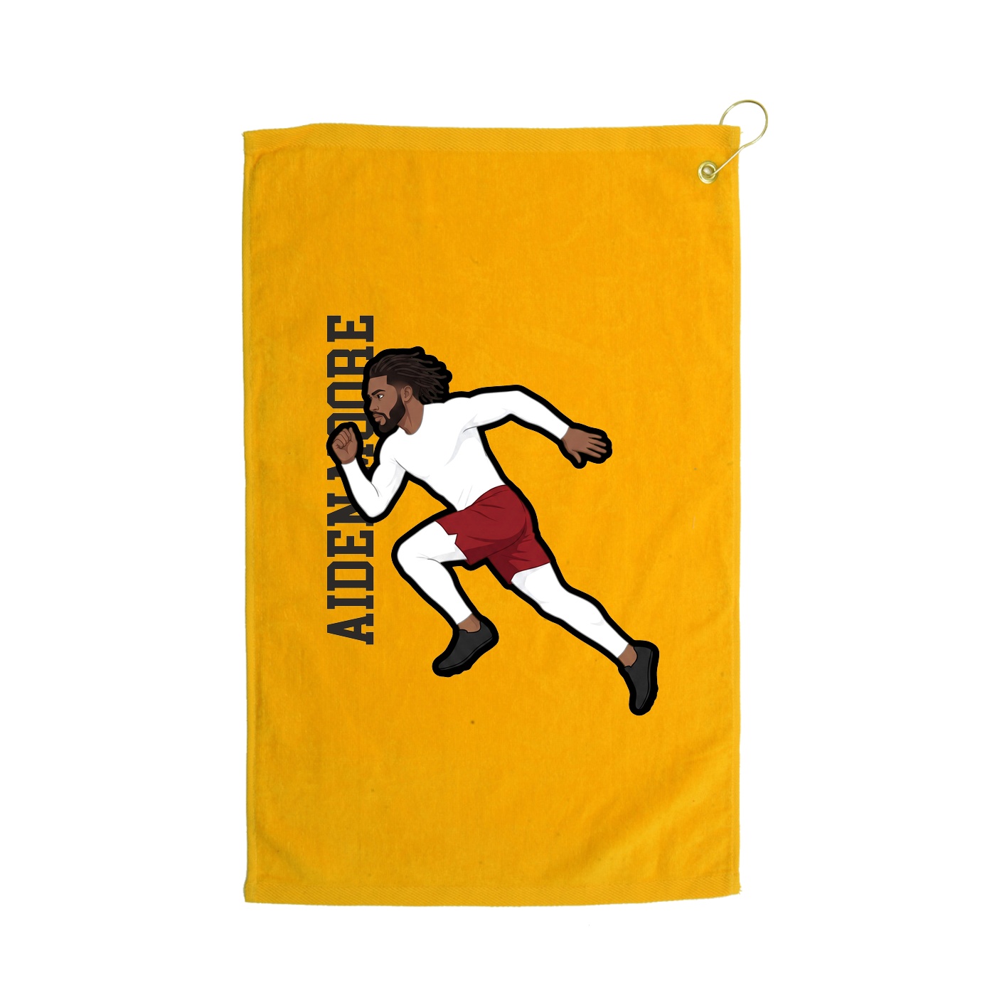 Golf Towel — Name Vertical in Gold