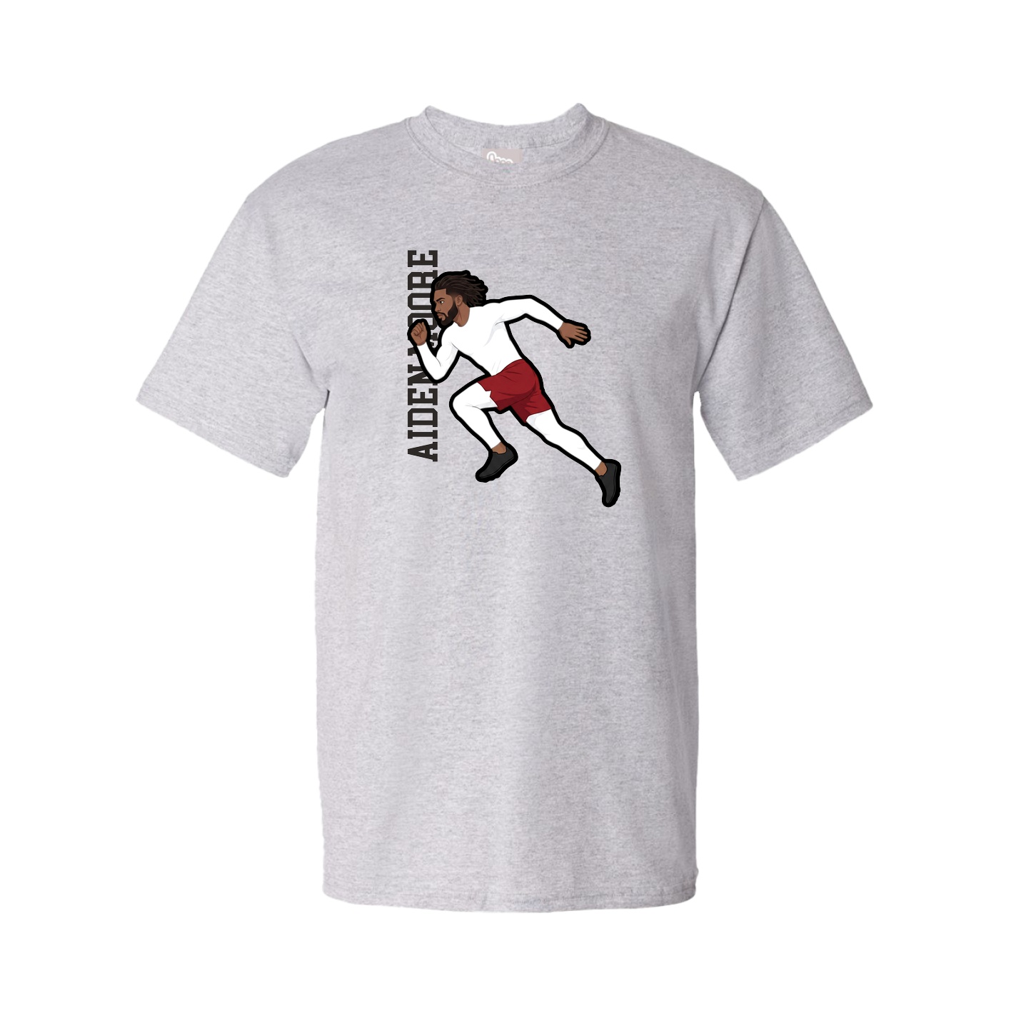 Tee — Name Vertical in Grey