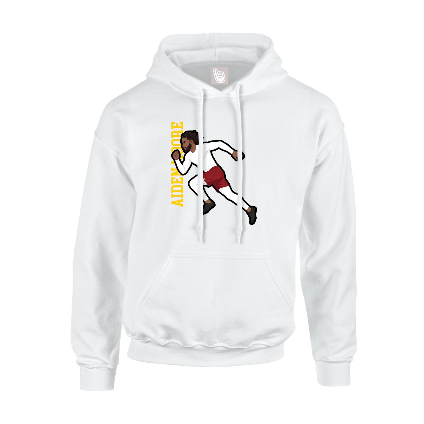 Hoodie — Name Vertical in White