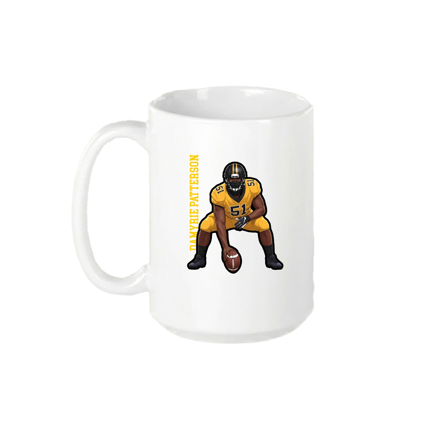 15oz Coffee Mug — Name Vertical in White