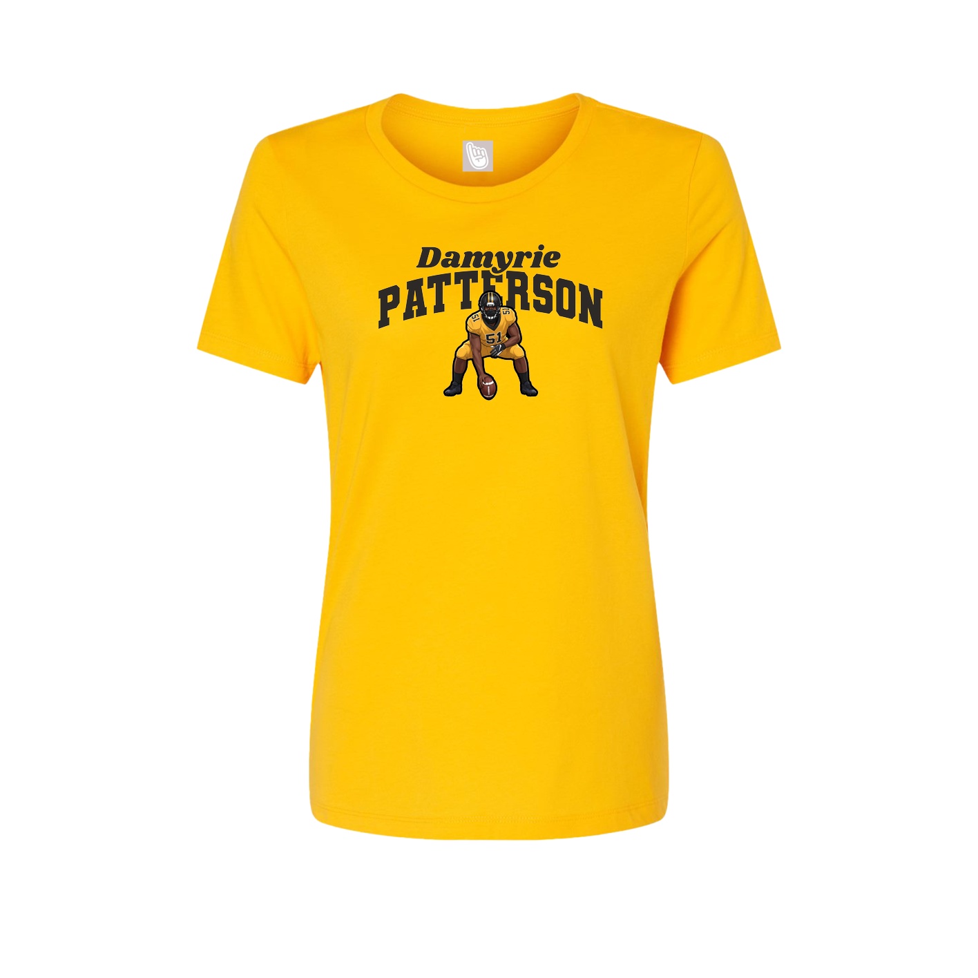 Fitted Women's Tee — Signature Arch in Gold