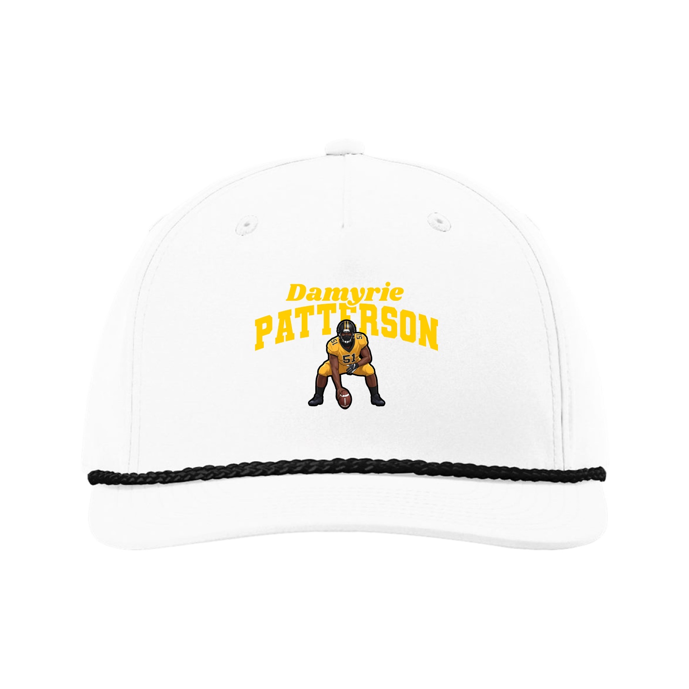 Five-Panel Classic Rope Cap — Signature Arch in White