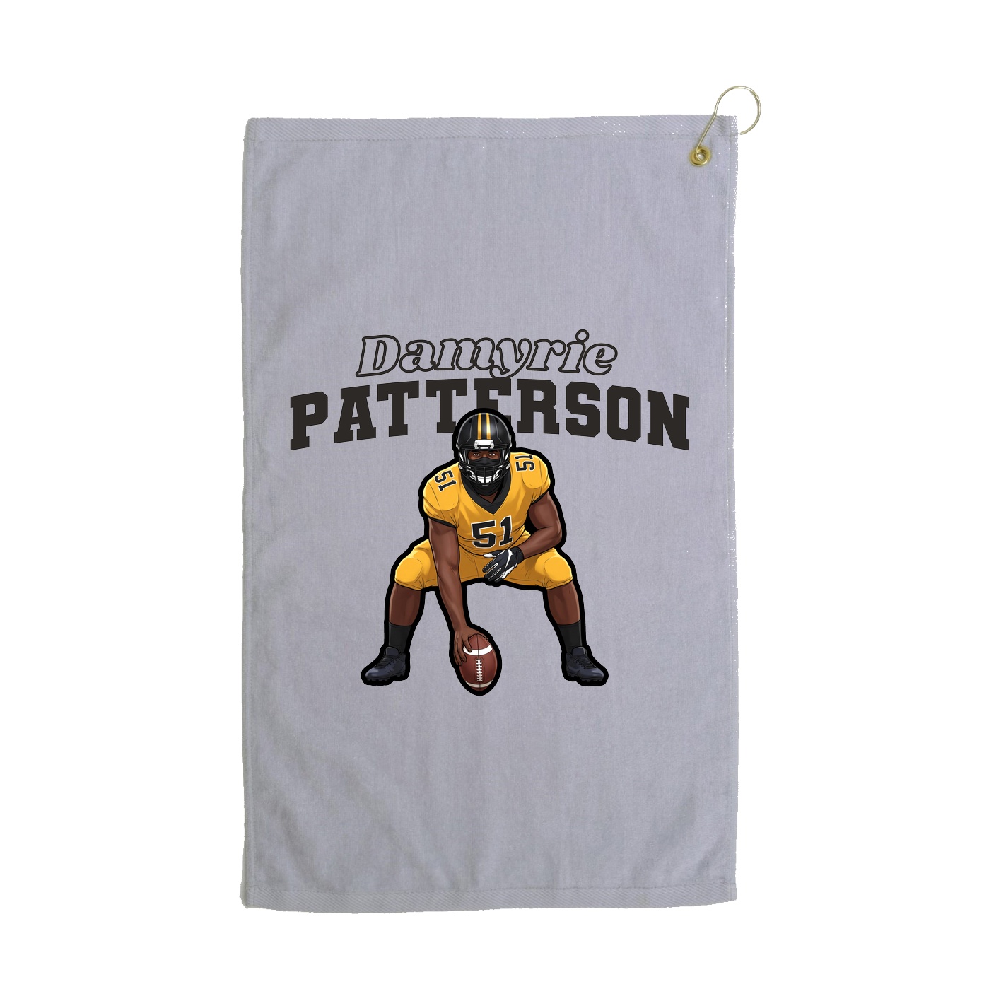 Golf Towel — Name Arch in Grey