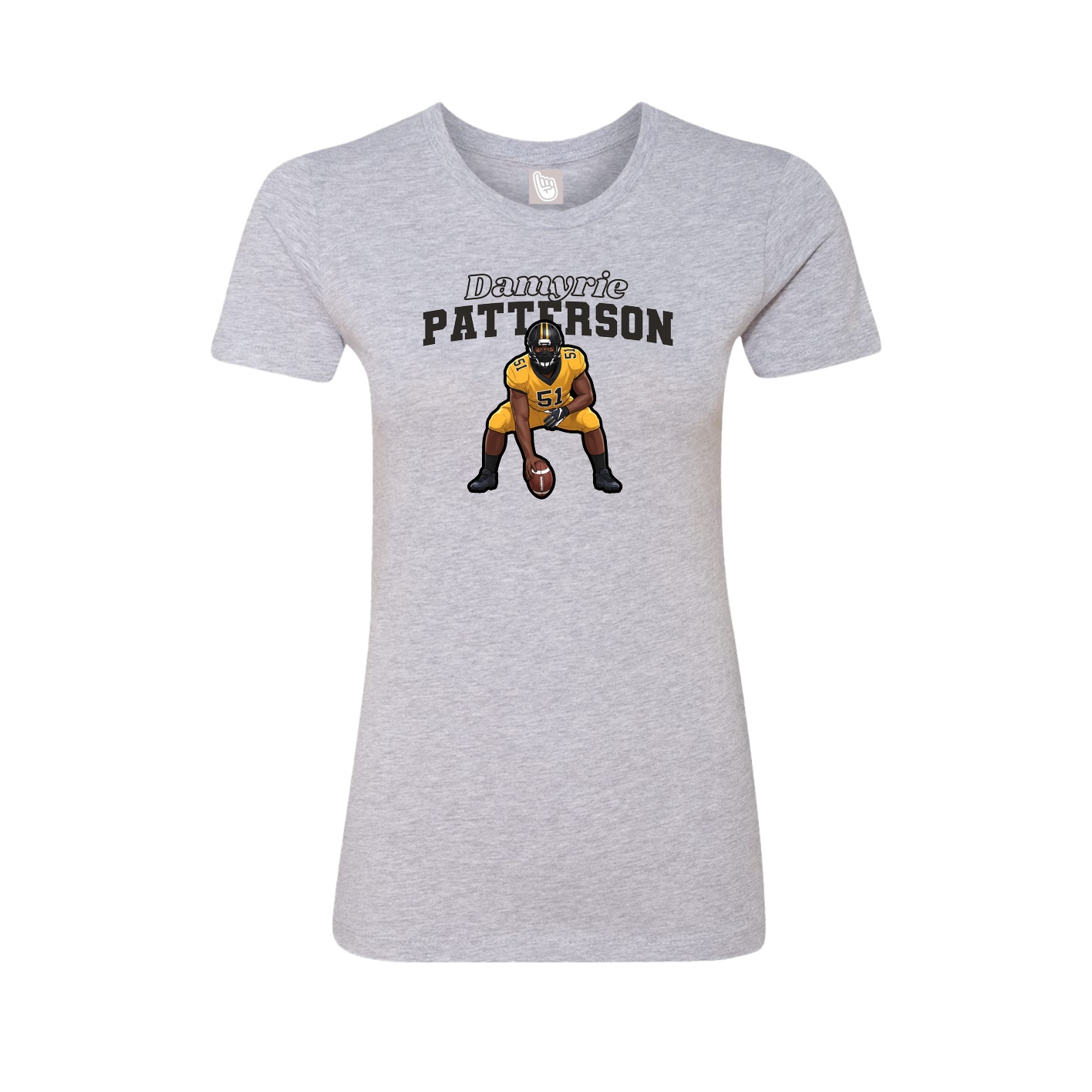Fitted Women's Tee — Name Arch in Grey