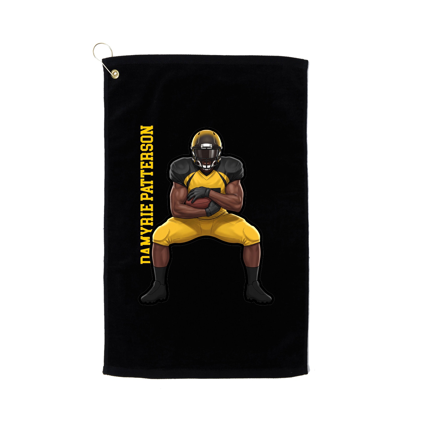 Golf Towel — Name Vertical in Black