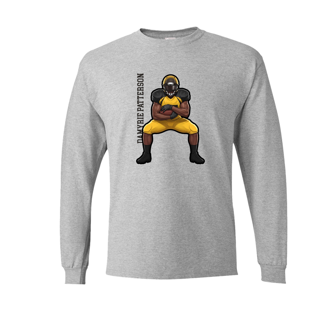 Long Sleeve Tee — Name Vertical in Grey