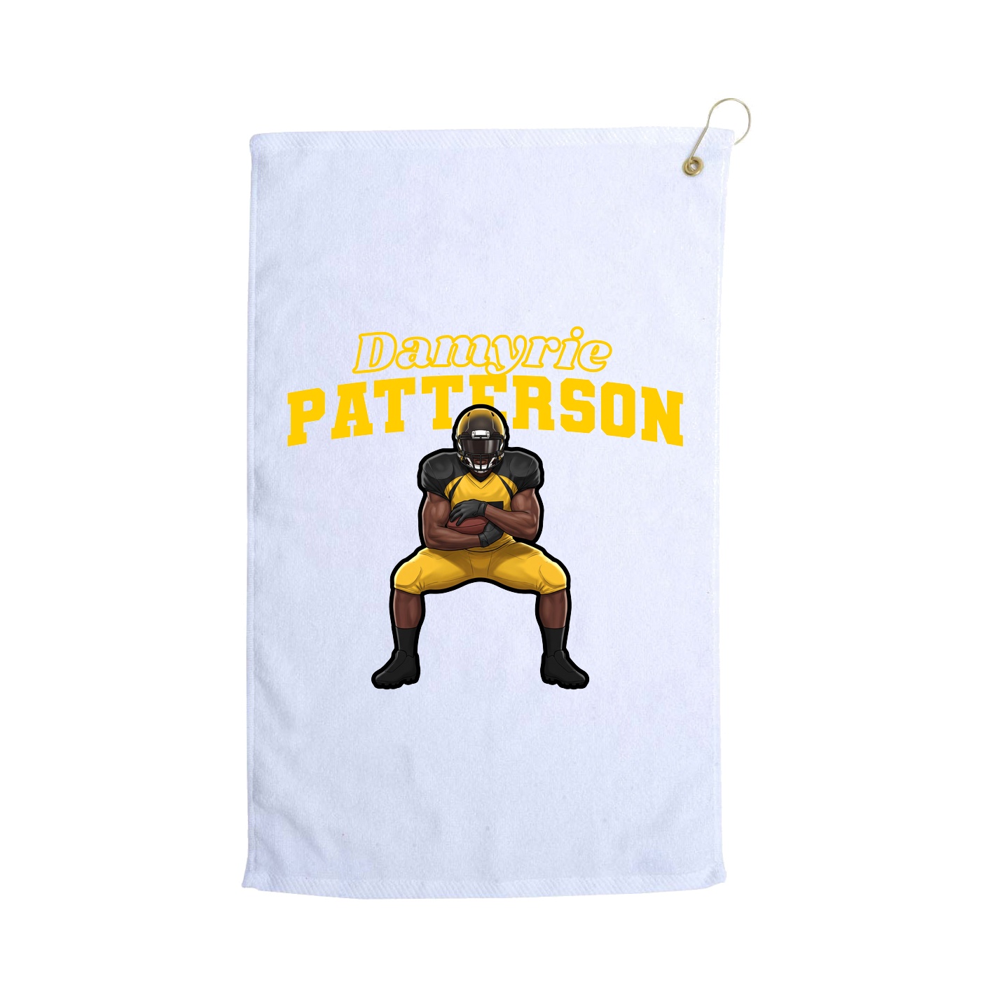 Golf Towel — Name Arch in White
