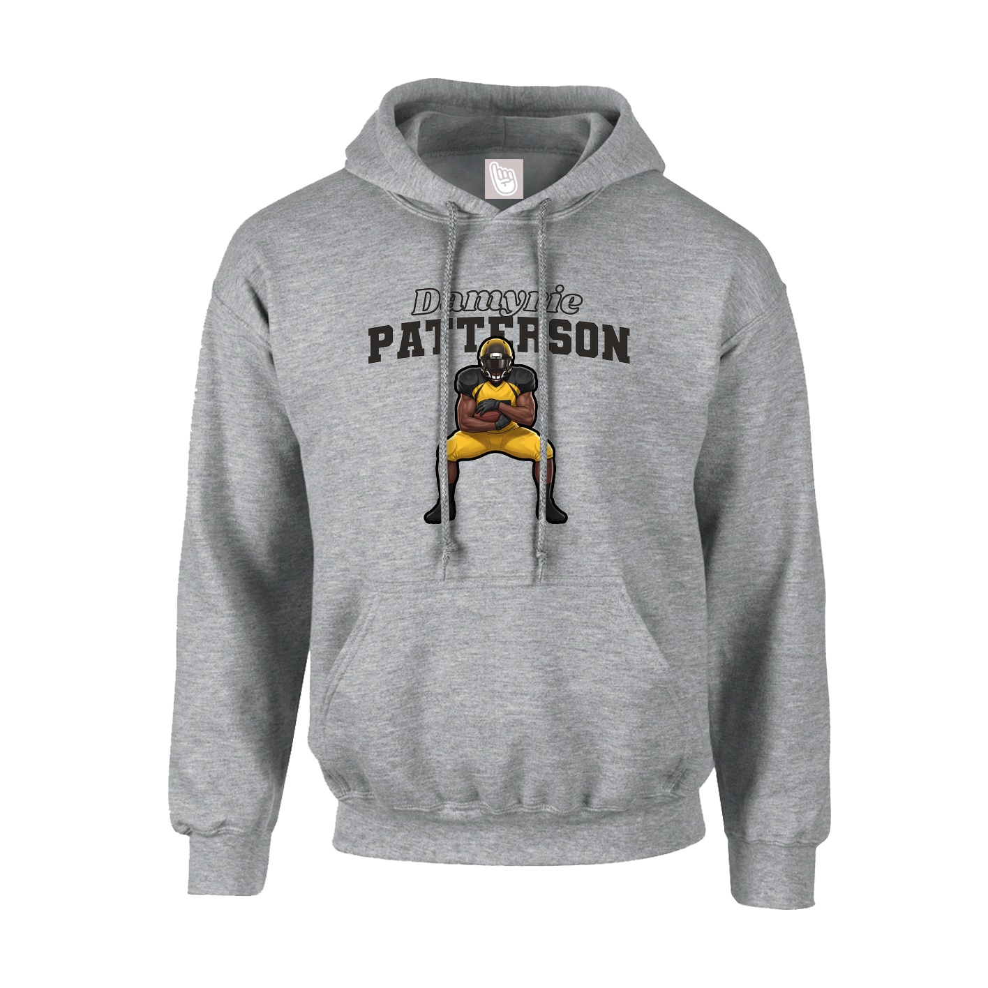 Hoodie — Name Arch in Grey