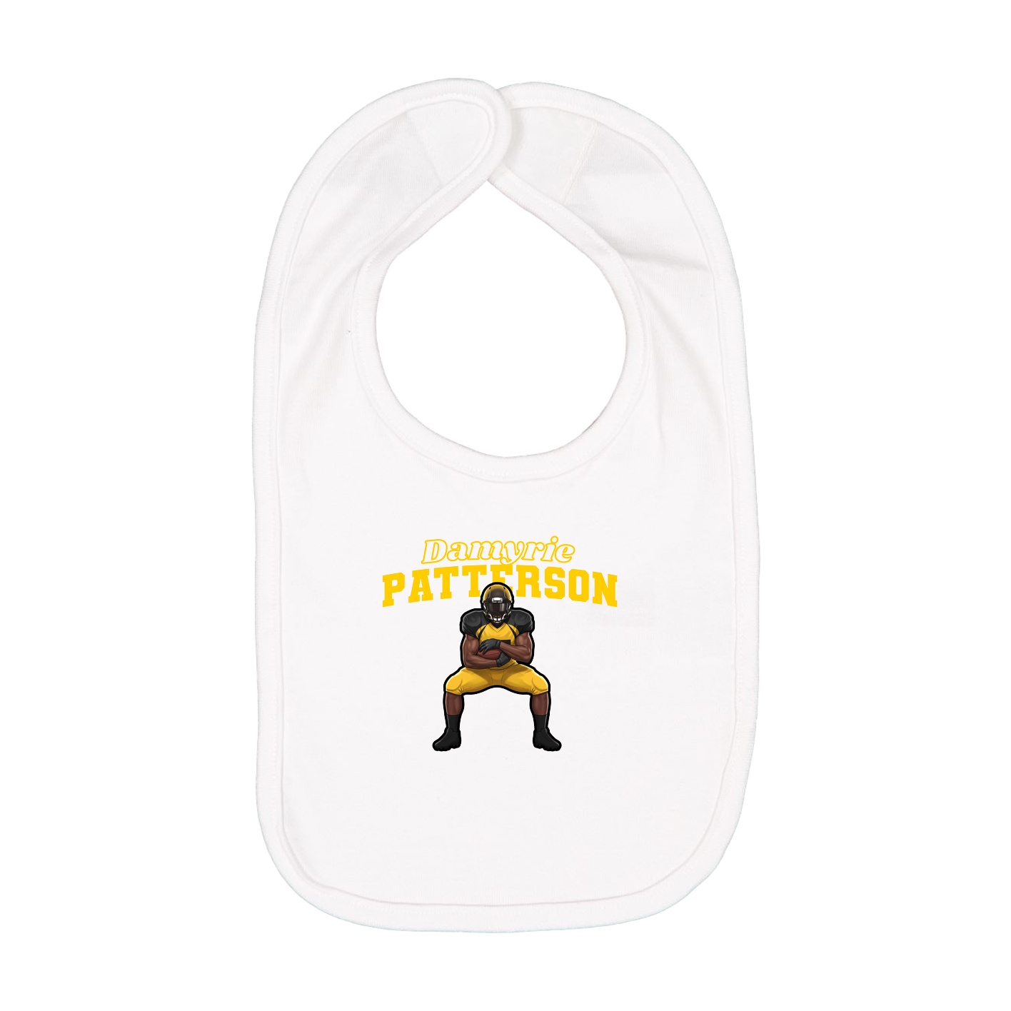 Infant Bib — Name Arch in White