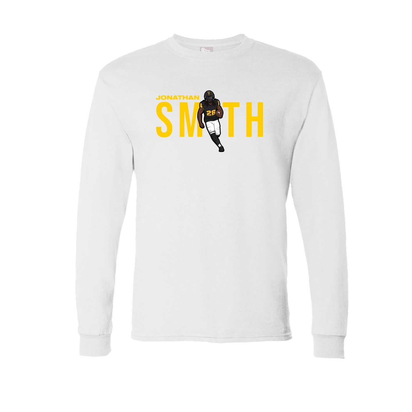 Long Sleeve Tee — Player Name in White