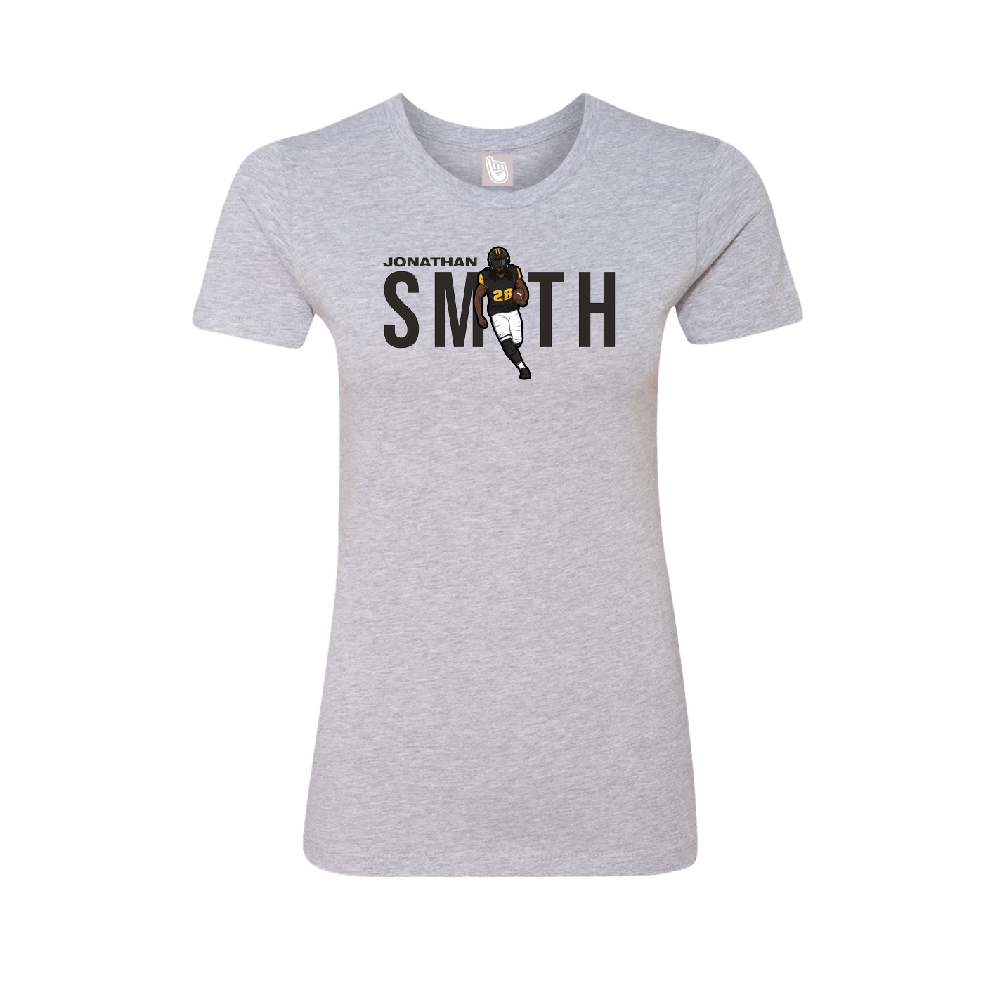 Fitted Women's Tee — Player Name in Grey