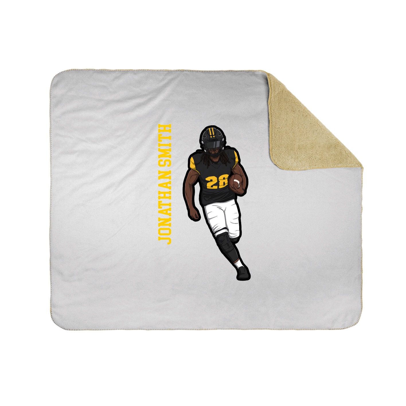 Throw Blanket — Name Vertical in White