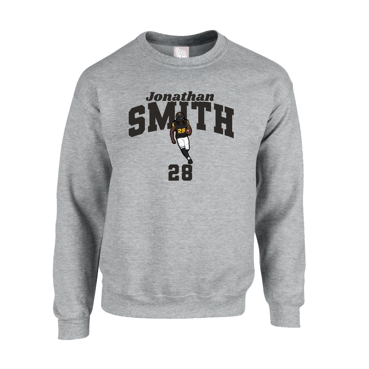 Fleece Crew — Signature Arch in Grey