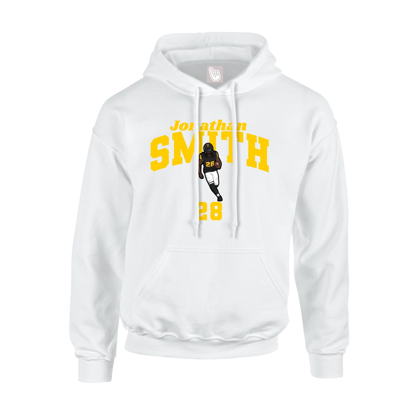 Youth Hoodie — Signature Arch in White