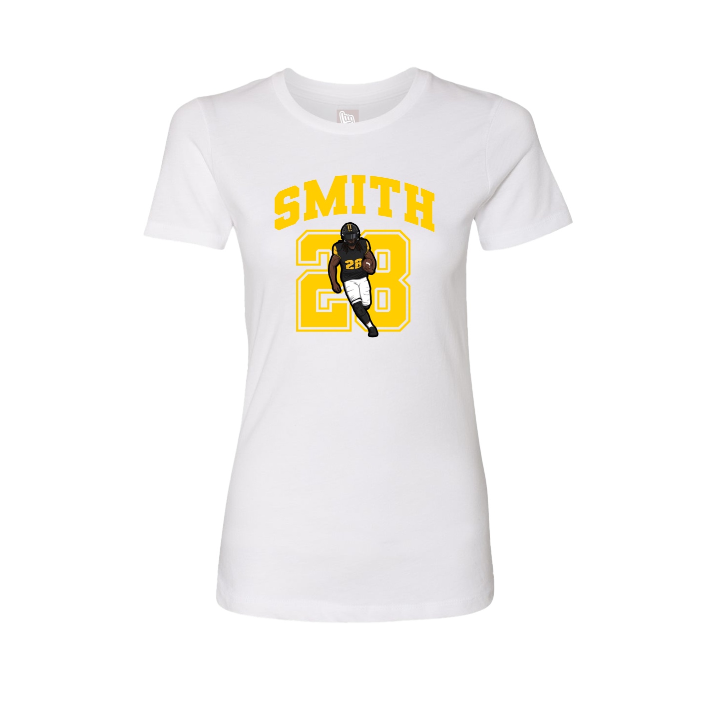 Fitted Women's Tee — Number in White