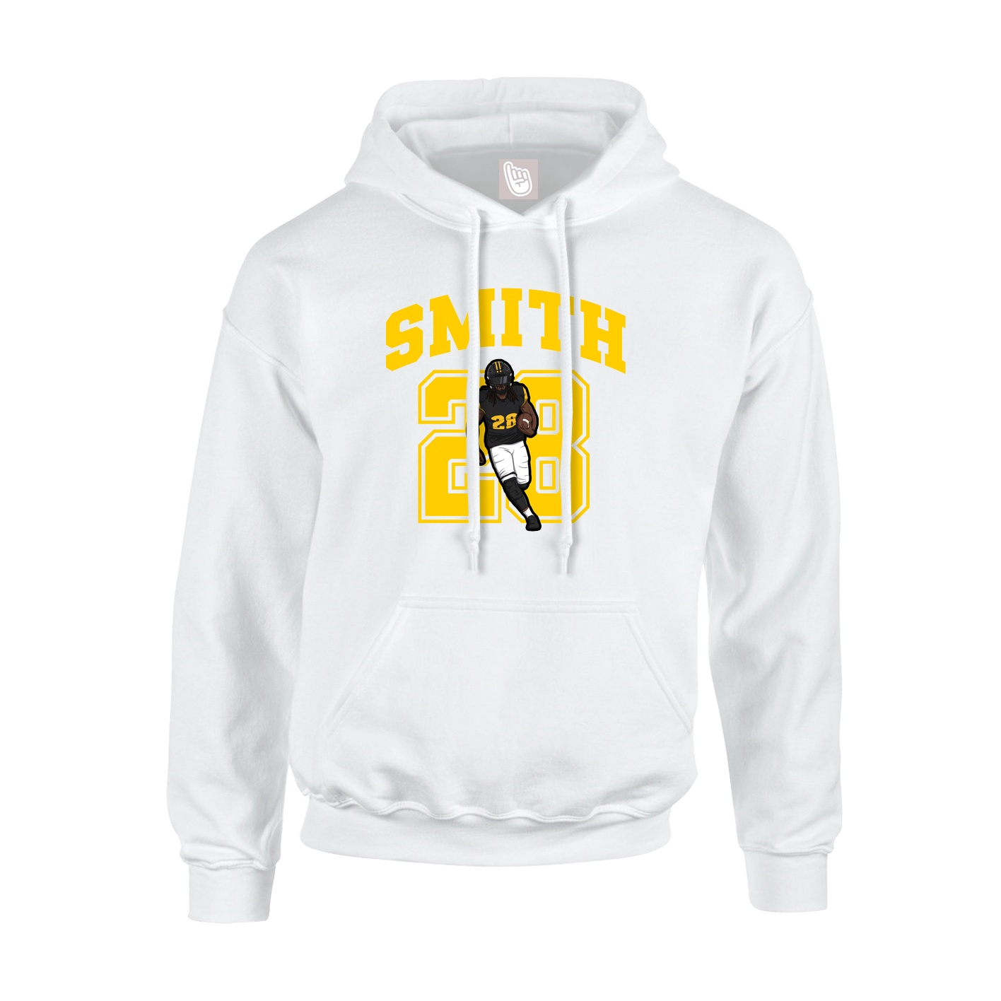 Hoodie — Number in White
