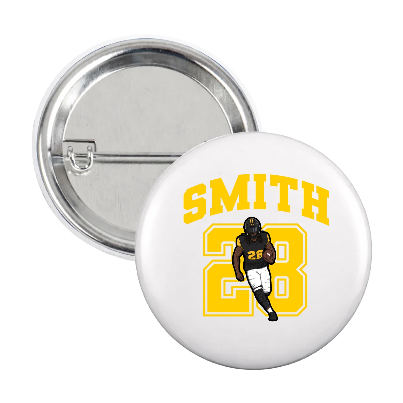 Game Day Button — Number in White