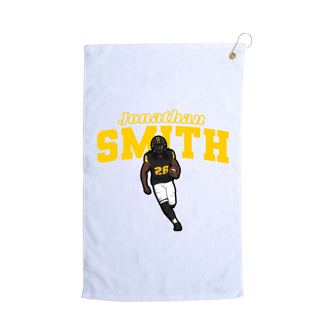 Golf Towel — Name Arch in White